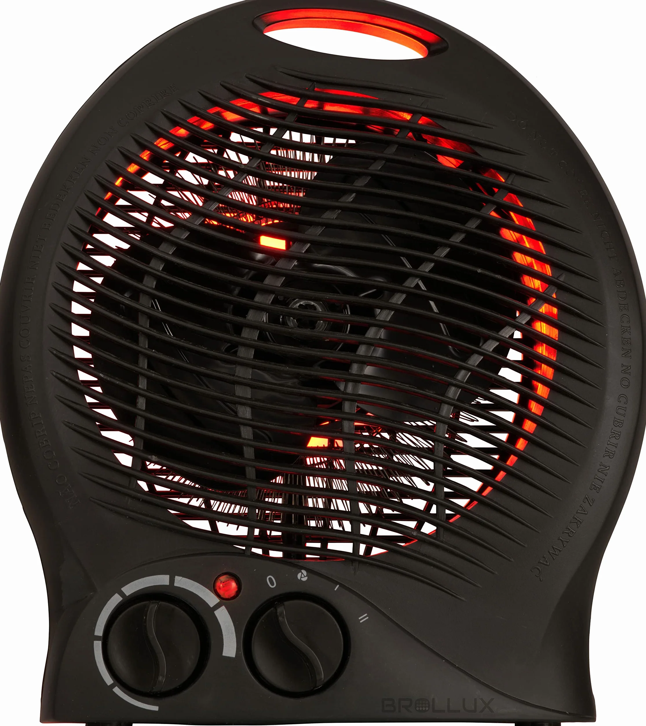 Brollux Elektroheizung 2000W mobilny grzejnik VO-B termowentylator, grzejnik spiralny, grzejnik elektryczny, czarny