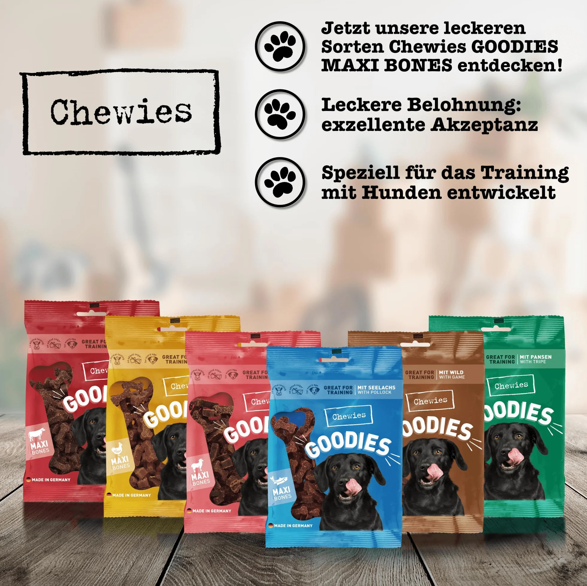 Chewies Przysmaki treningowe dla psów Maxi 200 g - bez cukru, z dużą zawartością mięsa