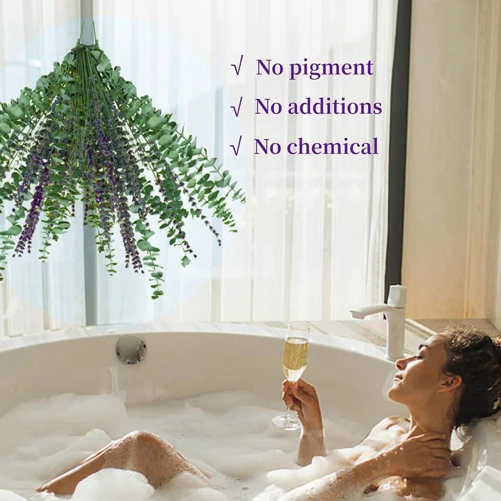 Zachowany eukaliptus suszony i suszony lawenda naturalne suszone kwiaty Deco DIY bukiet suszonych kwiatów, bukiet trawy pampasowej kwiat trzciny deco idealny do salonu Boho sypialni