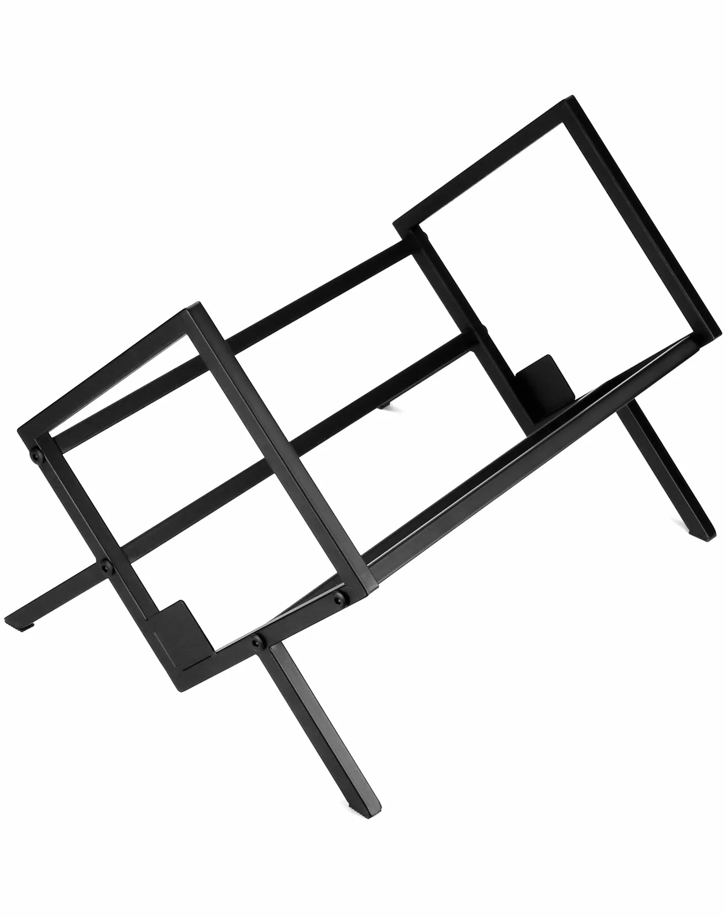 QWORK® Stojak na płyty gramofonowe, stojak na płyty winylowe, stojak na gazety, metalowy, do przechowywania albumów i książek