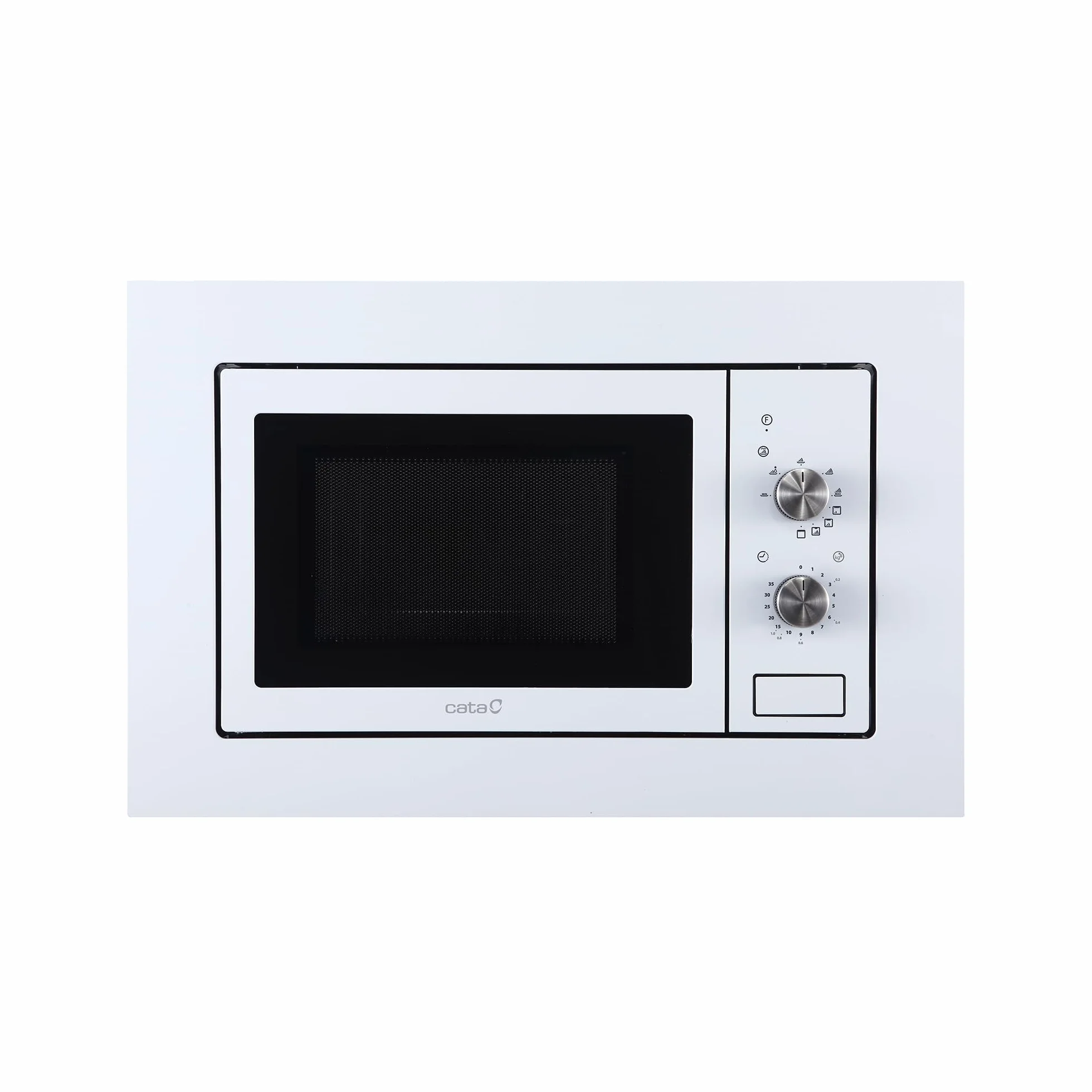 CATA - MMA 20 WH - Kuchenka mikrofalowa do zabudowy - Biała - Wnętrze ze stali nierdzewnej - Naścienna - 5 poziomów mocy - Grill 1000 W - Z timerem - Pojemność 20 l - Szerokość 60 cm