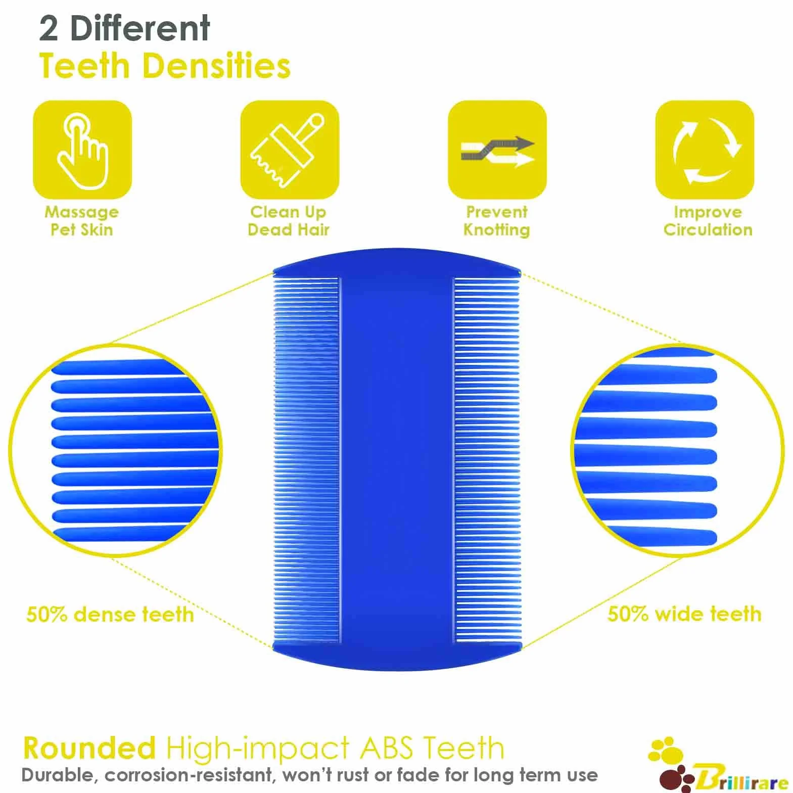 4-pak grzebieni do wszy na pchły, grzebienie do pielęgnacji psów i kotów ze stali nierdzewnej z zaokrąglonymi zębami, dwustronne, profesjonalne narzędzie do usuwania plam dla zwierząt