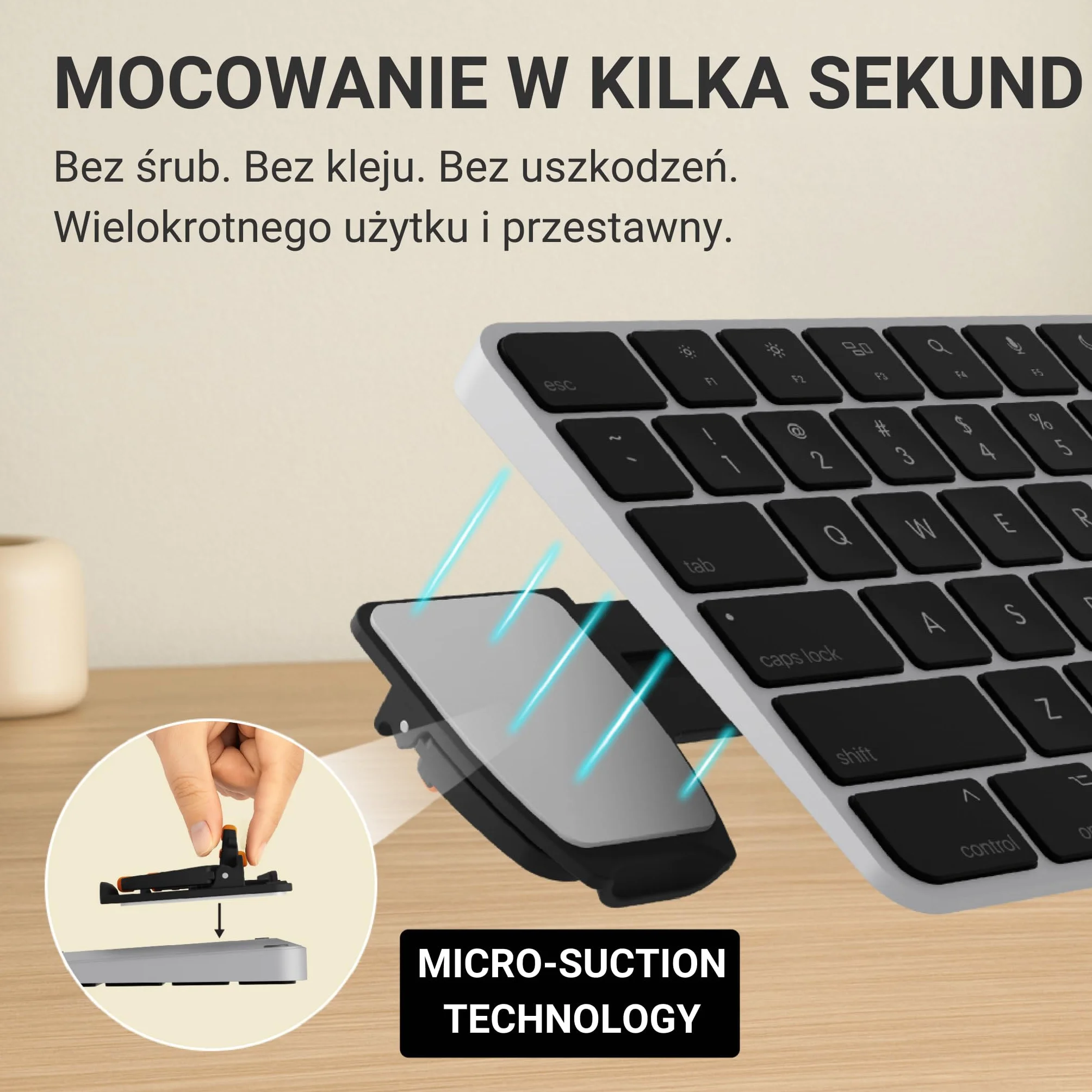 GPG2 ESC Flip PRO stojak na klawiaturę komputerową, regulowany, przechylany podnośnik do klawiatury do ergonomicznego pisania, minimalistyczny stojak do klawiatury z antypoślizgowymi nóżkami, wysuwany