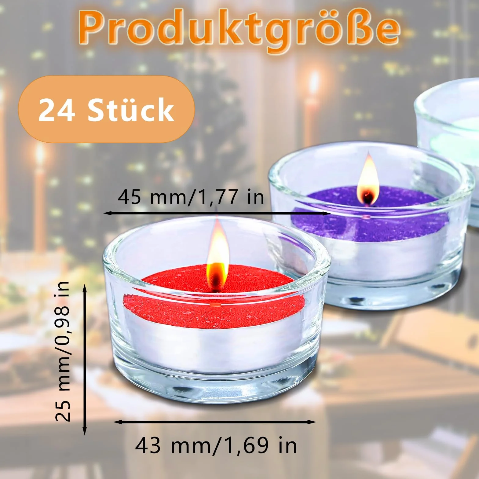 Zestaw 24 szklanek tealight 4,5 cm, przezroczyste świeczniki na podgrzewacze, dekoracje domowe, mini świeczniki na stół, na weselne