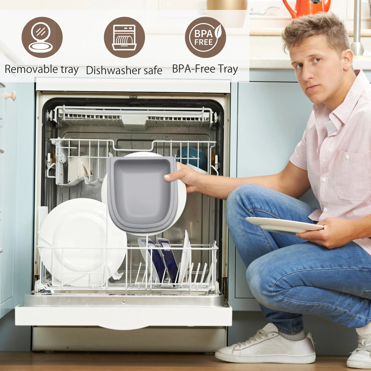Automatyczny karmnik dla zwierząt domowych, automatyczny podajnik dla kotów z timerem, dozownik suchej i mokrej karmy, 700 ml, timer 48 godzin, nadaje się do mycia w zmywarce, dla kotów i małych psów,
