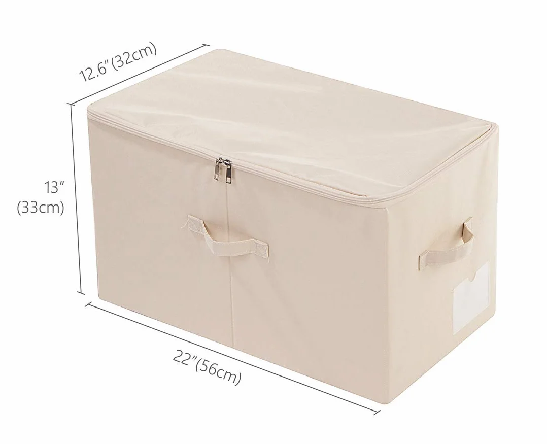 22 "(L) X13" (W) X12,6 "(H), duży schowek na szafę z pokrywką, składana szafa na ubrania, beżowe