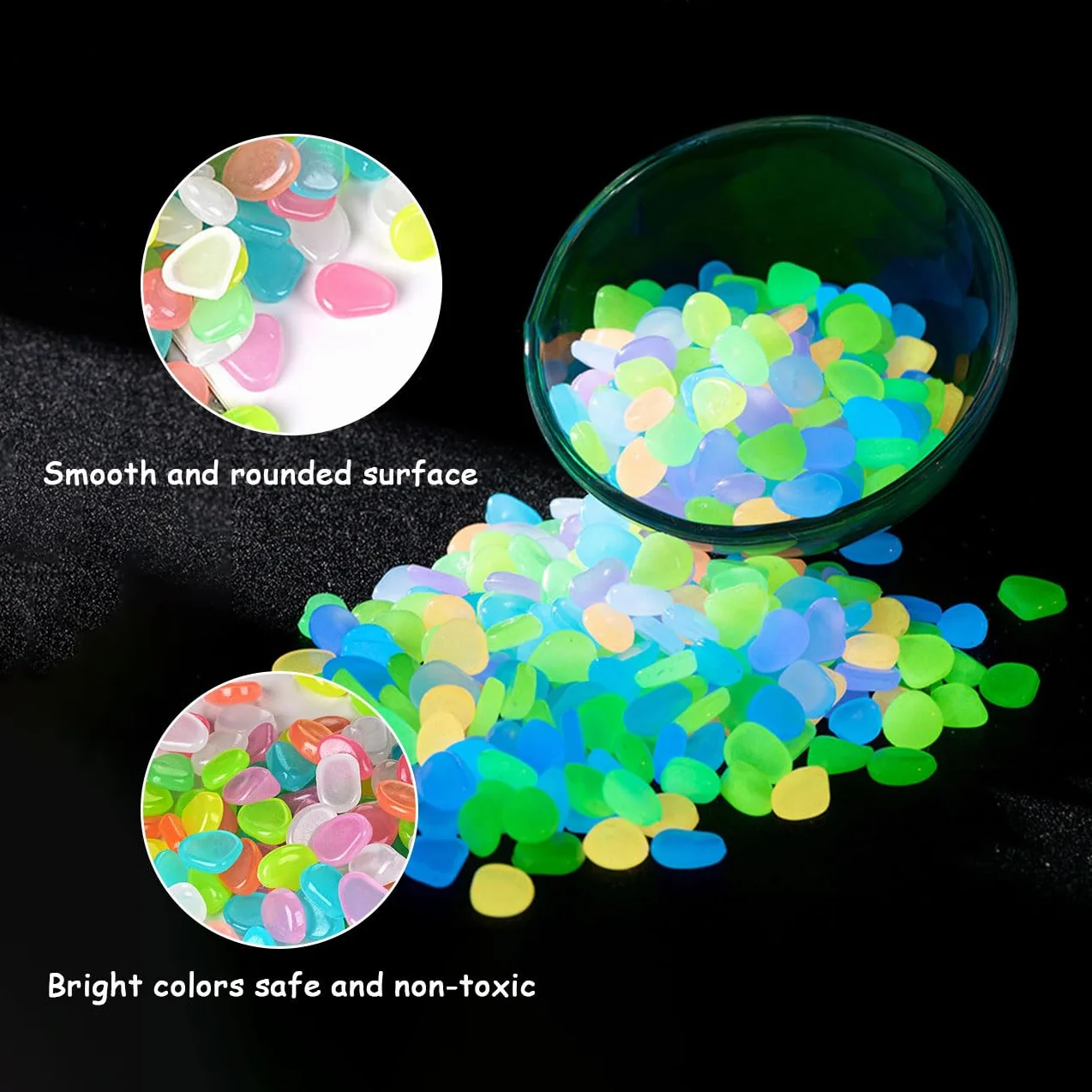 Szklane kamyki dekoracyjne 200 sztuk