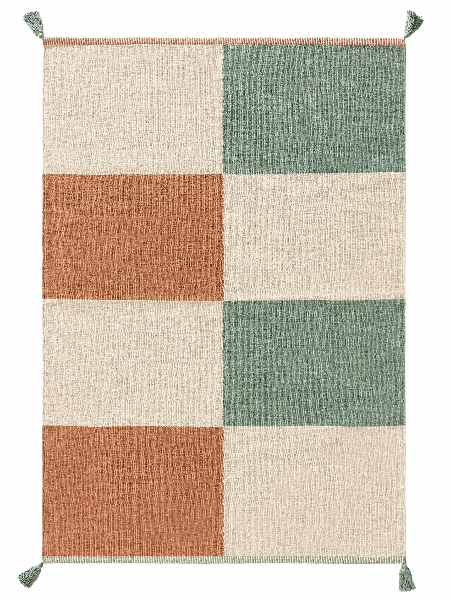 benuta Lytte Dywan dziecięcy Anton – wielokolorowy/zielony, 120 x 170 cm, 100% bawełna, prostokątny, w stylu: motywy dziecięce, Scandi Living – łatwy w pielęgnacji do salonu, sypialni