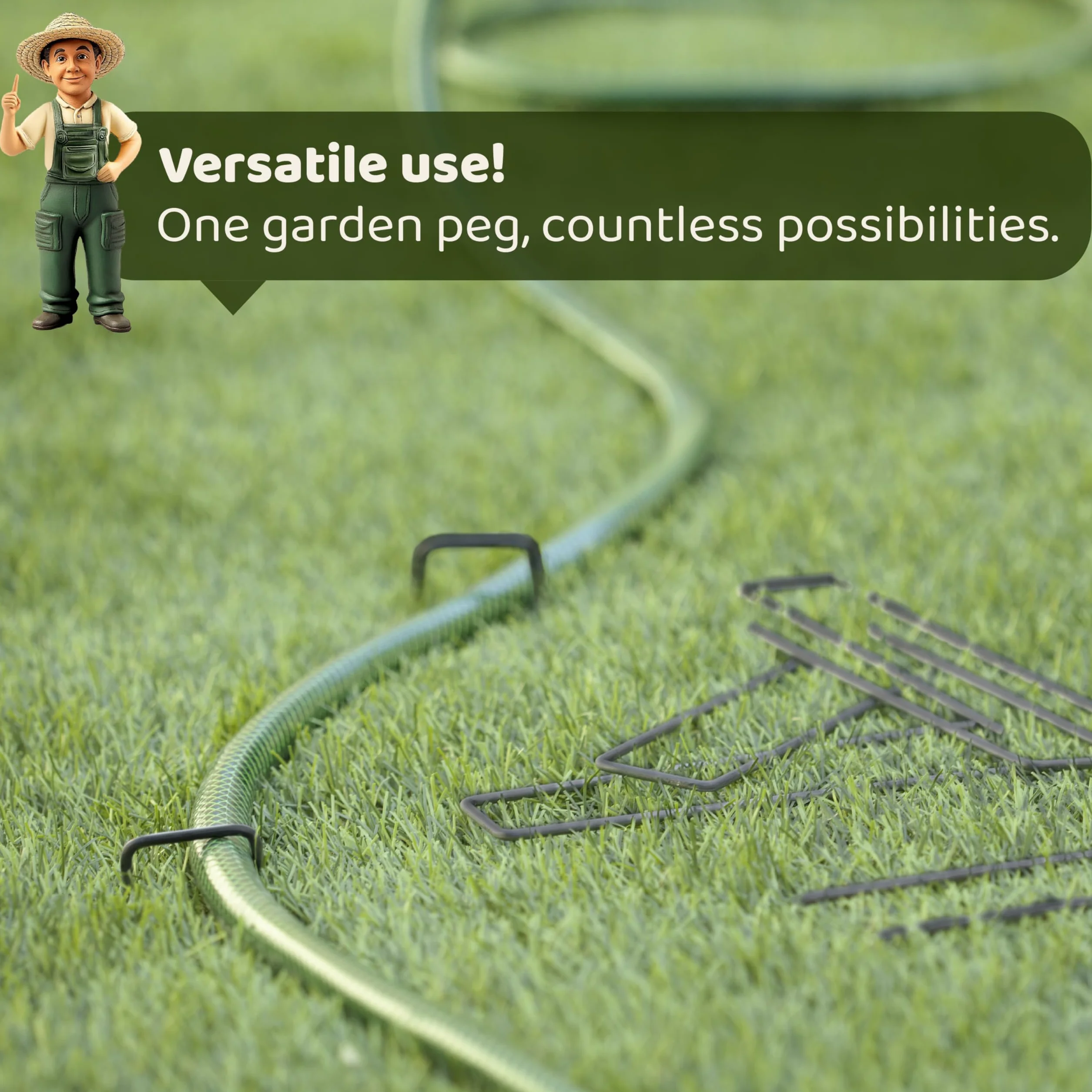 SeedPal 25 szt. kołków do mocowania podłoża, nieocynkowane, stabilne słupki z włókniny, ochrona przed chwastami, ogrodzenie i namiot – 150 mm x 25 mm x Ø 2,7 mm – stalowe śledzie do podłoża, kotwy do