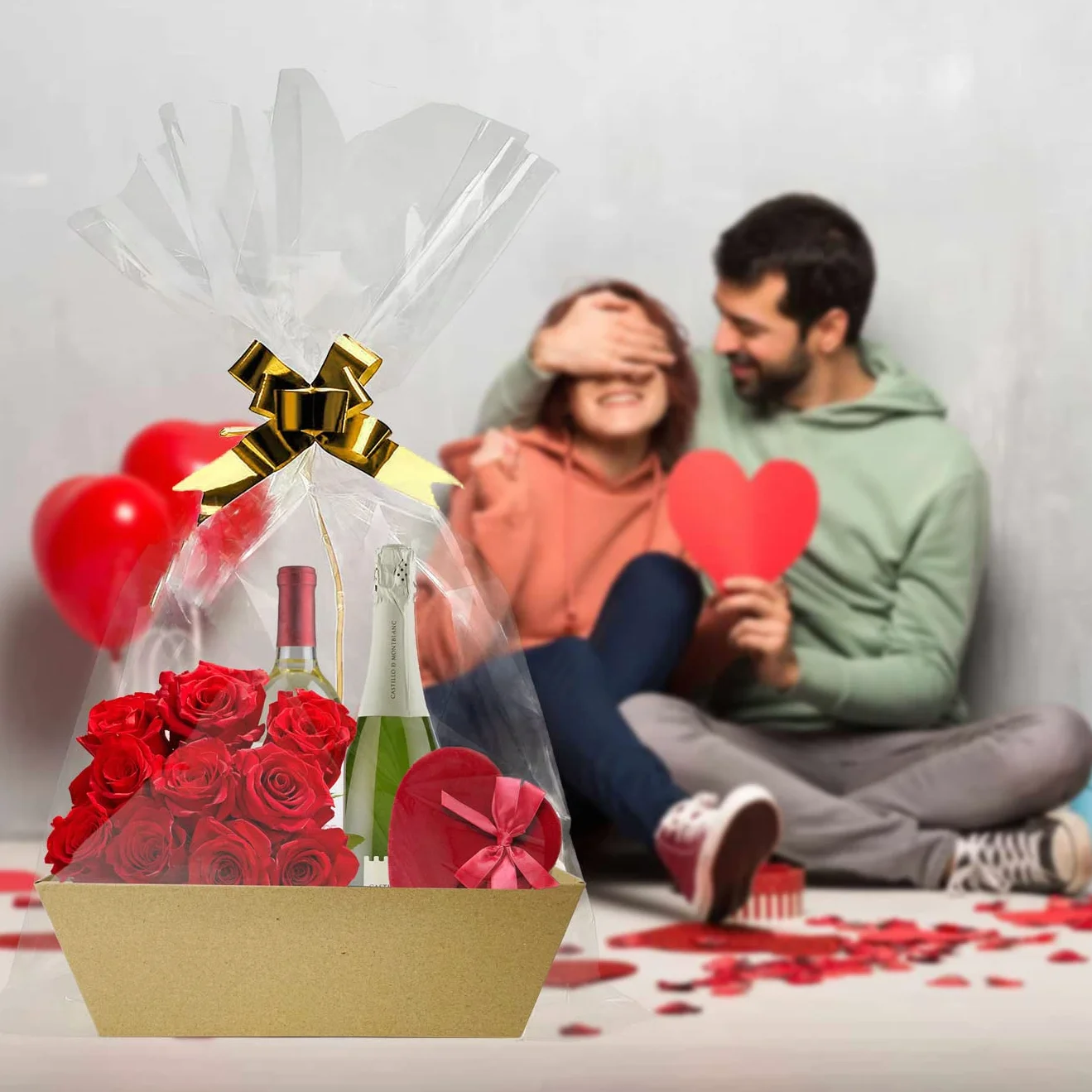 Baskets For Gifts Empty, 6 PCS Sturdy Diy Bulk Gift Basket Kraft Market Tray Cardboard Basket With Handles, Gift Baskets Kit Supplies Wrap To Fill For Birthday Christmas Valentines Thanksgiving