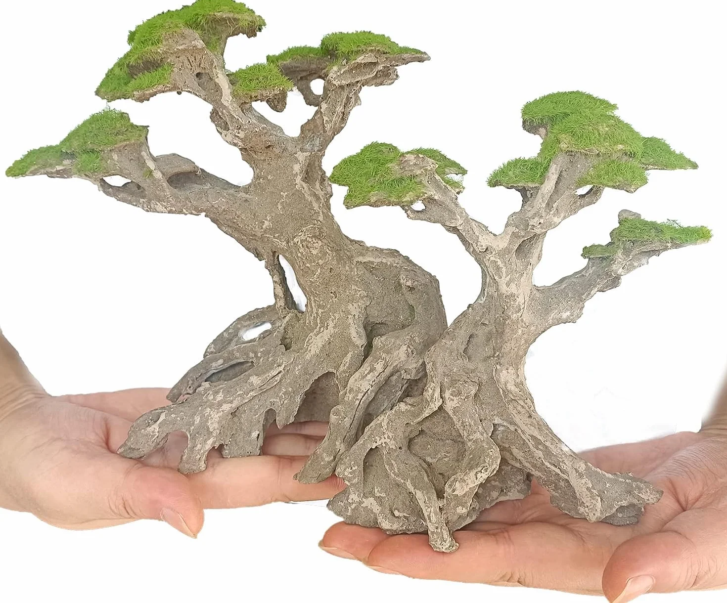 Novelsite Dekoracja akwarium Drzewa bonsai sztuczny mech skały akwariowe Aquascaping piaskowiec złota rybka Betta akcesoria