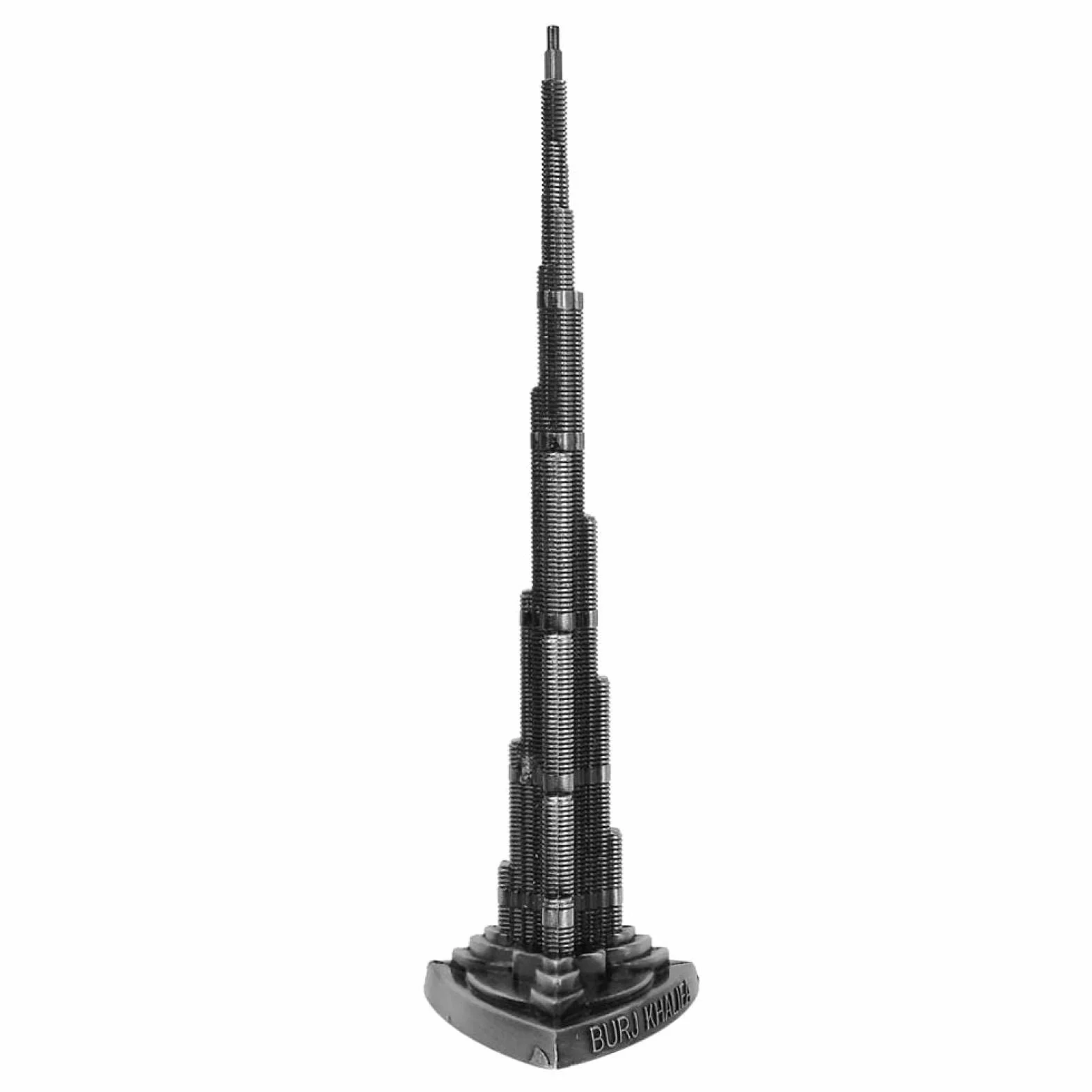 Wieża Burj Khalifa, szary model wieży Dubaju, stop platerowany do sypialni domowej