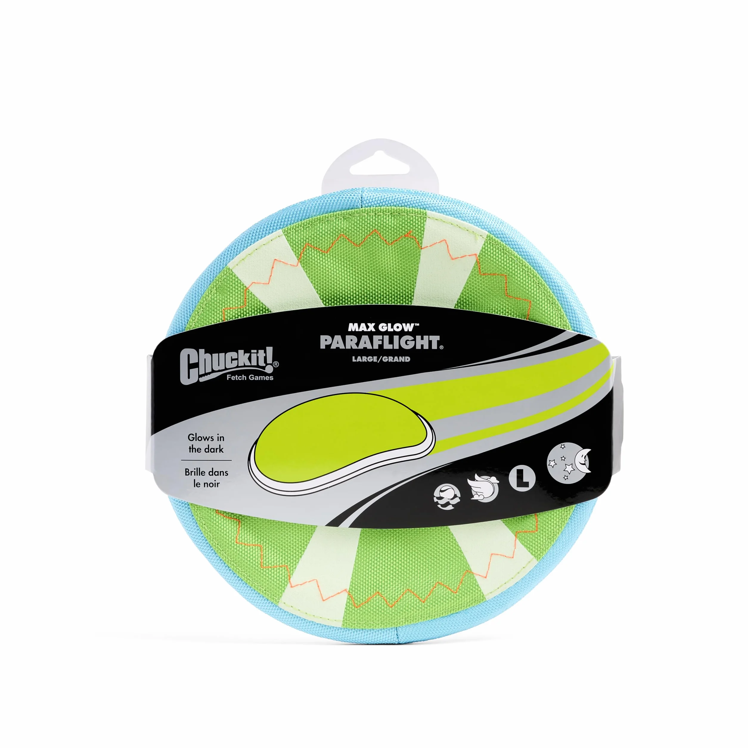 Chuckit Paraflight Max Glowzielony/niebieski, L