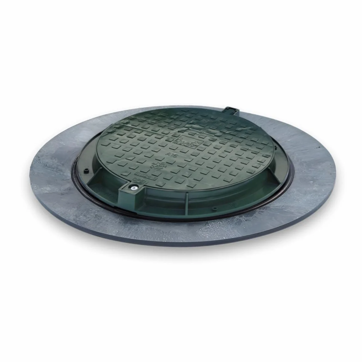 Varile 1200 mm XXXL pokrywa włazu z tworzywa sztucznego, uniwersalna pokrywa gully, pokrywka cysterna (zielona)