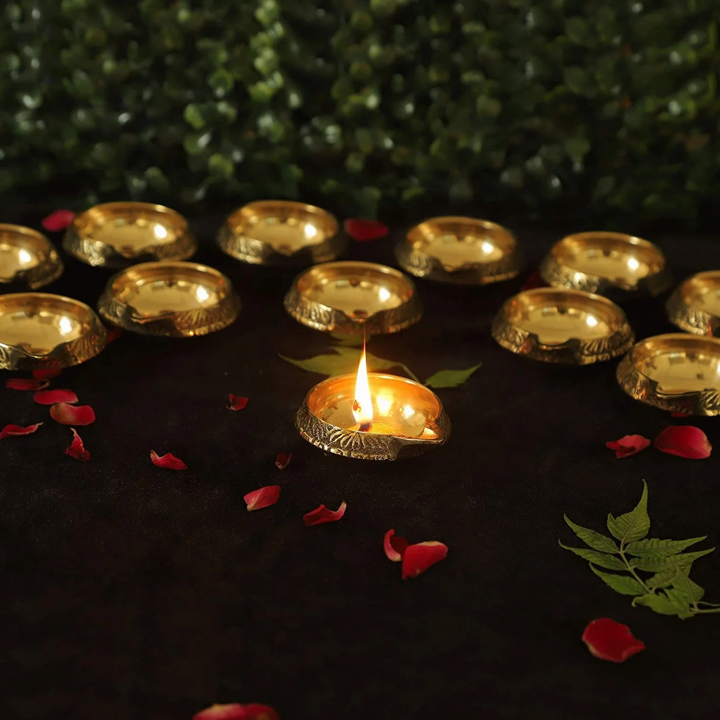Zap Impex Tradycyjna Mosiężna Lampa Olejowa - Deep Diya Indyjska, Diwali Puja, Kuber Diya (2)