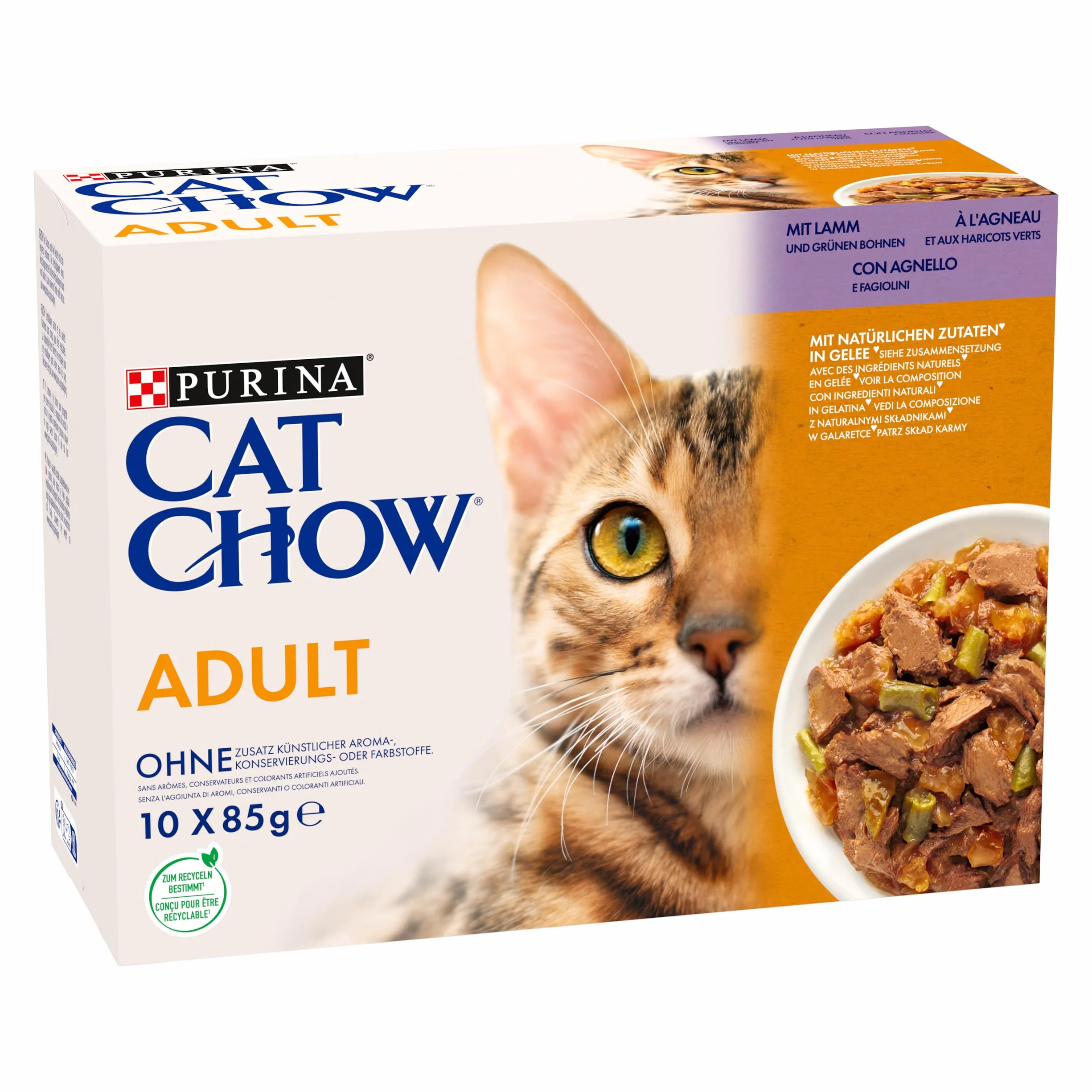 Purina Cat Chow Adult Karma dla Kota, Jagnięcina, 10 x 85 g