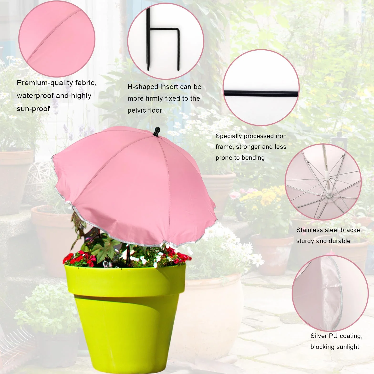 4szt Parasole do Roślin Ogrodowych, Średnica 60cm Parasol Roślin Ogrodowych Zapewniający Osłonę Cienia do Kwiatów Tarasowych Warzyw Sukulentów (4 Kolory)