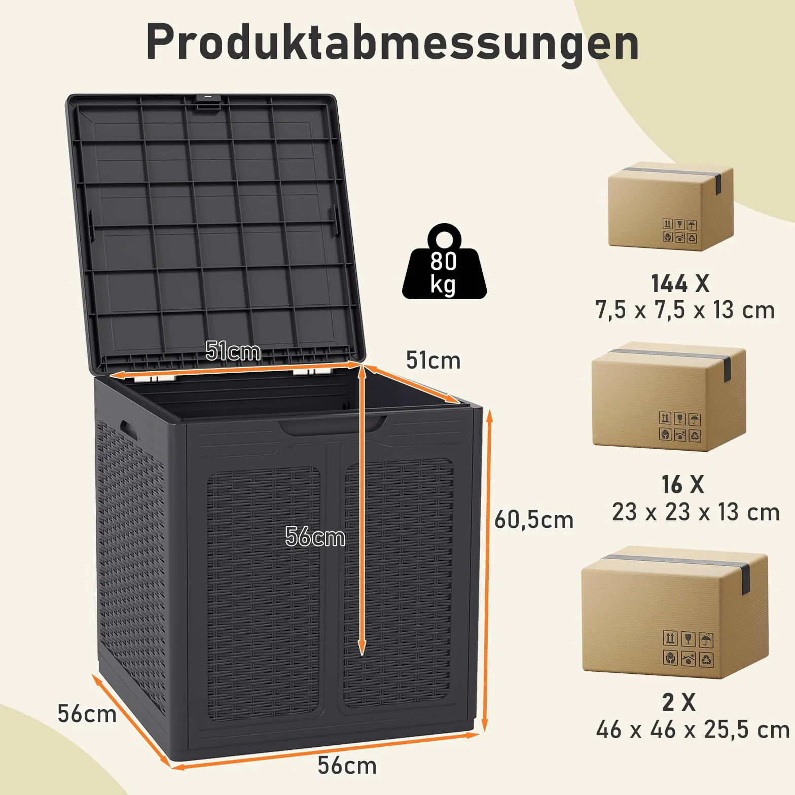 COSTWAY Skrzynka ogrodowa 145 l, skrzynia z zamykaną pokrywą i wyglądem rattanu, odporne na warunki atmosferyczne, pudełko do przechowywania akcesoriów basenowych, sprzętu ogrodowego, dostawa paczki