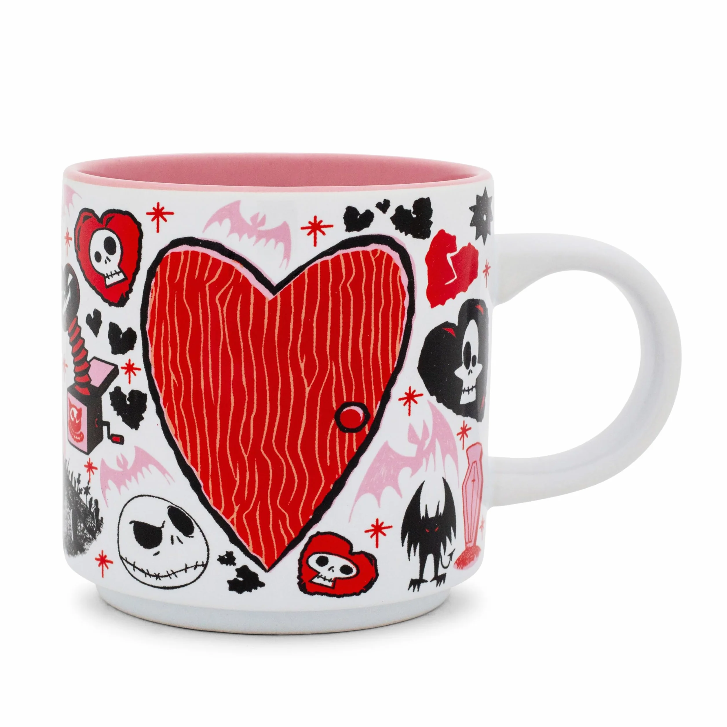 Silver Buffalo Disney 'The Nightmare Before Christmas' walentynki miasto kubek ceramiczny do układania w stos