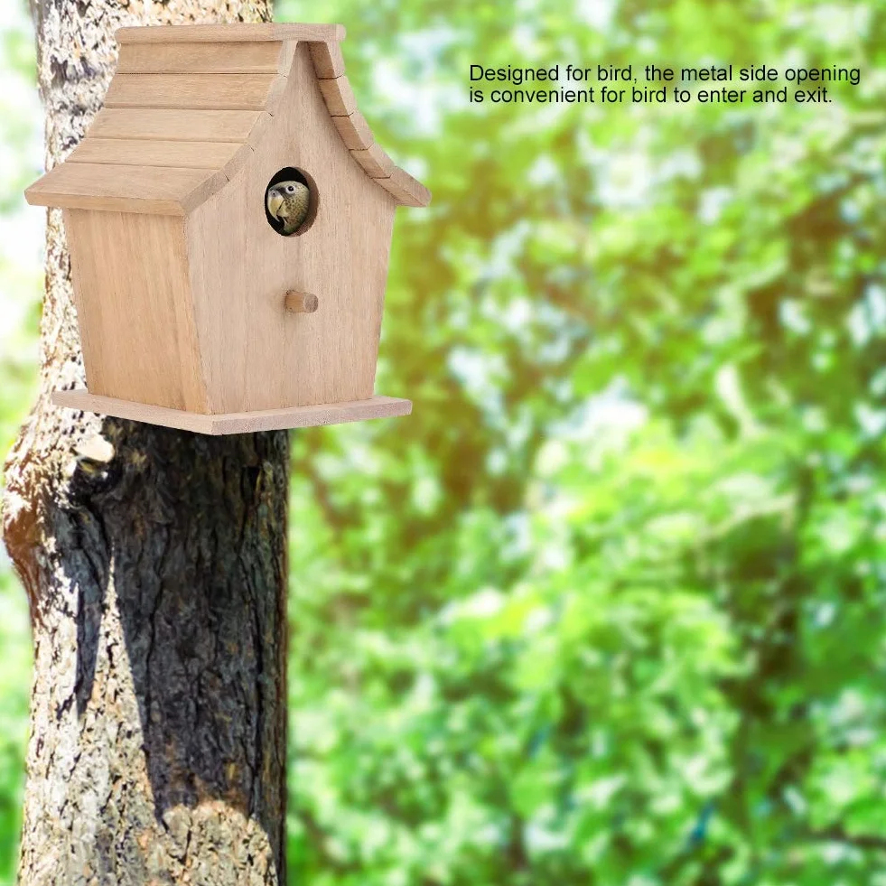 Drewniany domek dla ptaków do wiszącego pudełka do uprawy na zewnątrz wiszący domek dla ptaków artykuły dla papug budgie małe ptaki