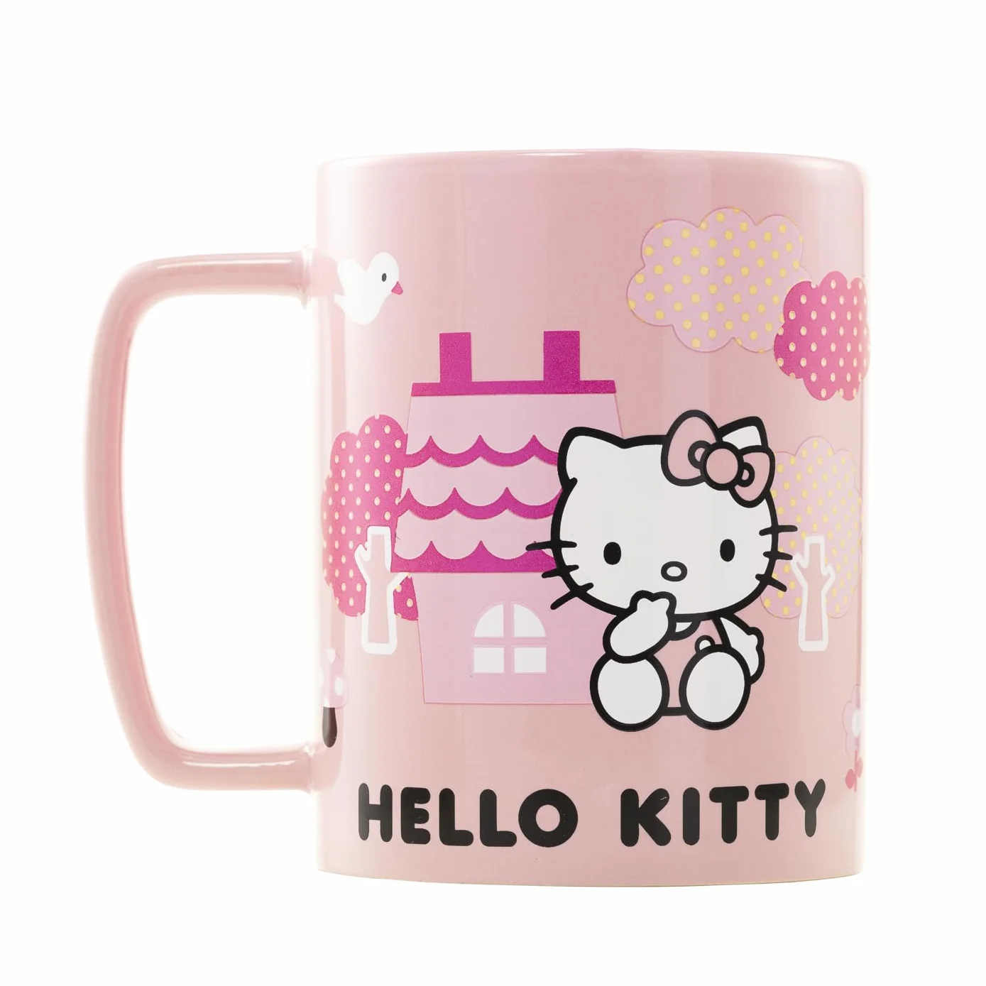 Pyramid International Kubek HELLO KITTY FUZZY – uroczy wzór Hello Kitty, odpowiedni do kawy lub herbaty, wygodny uchwyt, niesamowity prezent dla fanów Hello Kitty, trwały i bezpieczny w kuchence