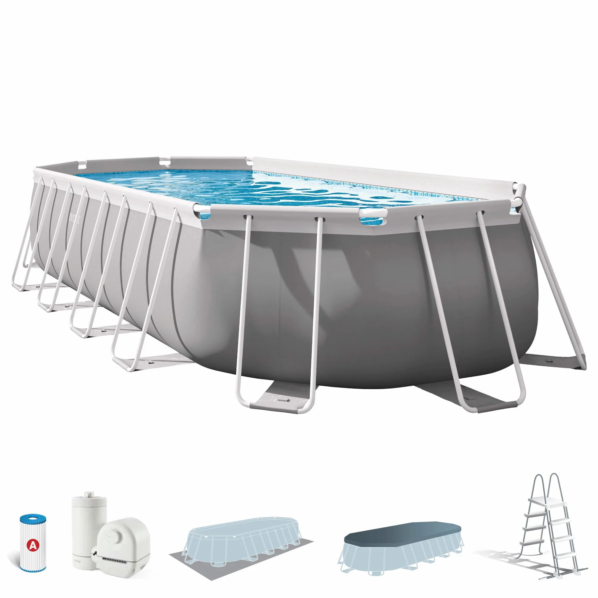 Intex 26798NP Intex pryzmat, owalny, zdejmowany basen 610 x 305 x 122 cm z płuczką