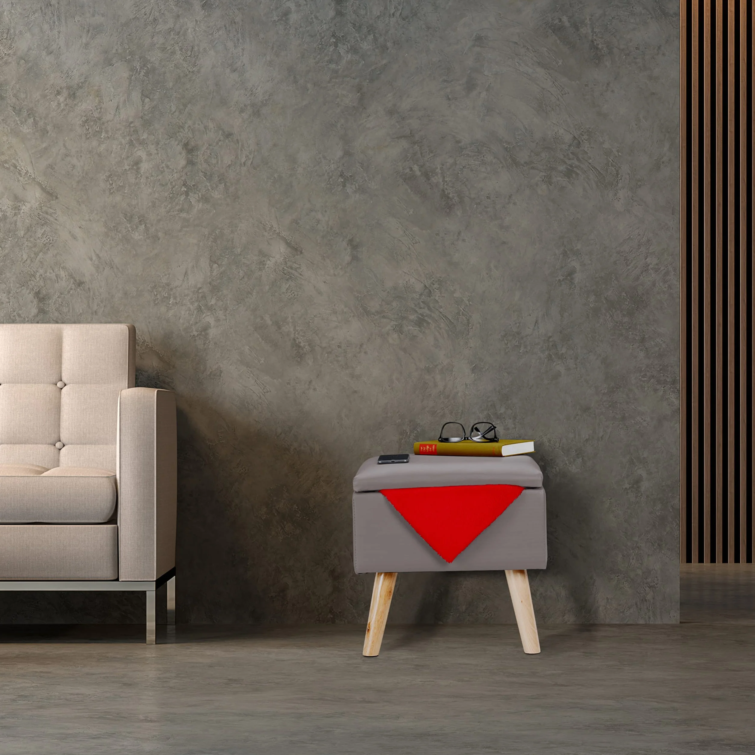 Relaxdays Taboret do siedzenia z miejscem do przechowywania, ze sztucznej skóry, wys. x gł.: 40 x 40 x 40 cm, z pokrywką, kostka do siedzenia, szara
