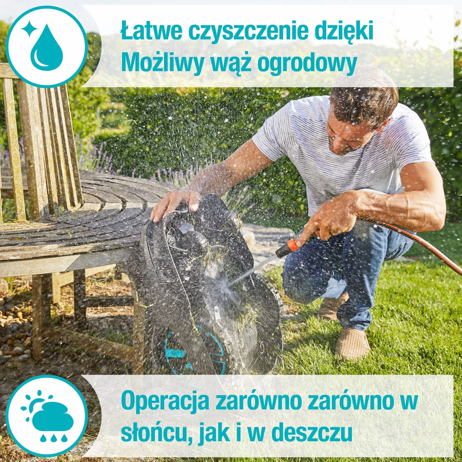Gardena robot koszący SILENO city 600 m²: Robot koszący do 600 m², precyzyjne koszenie, ustawienia i konfiguracja w aplikacji Gardena Bluetooth, wersja PL (15010-32)