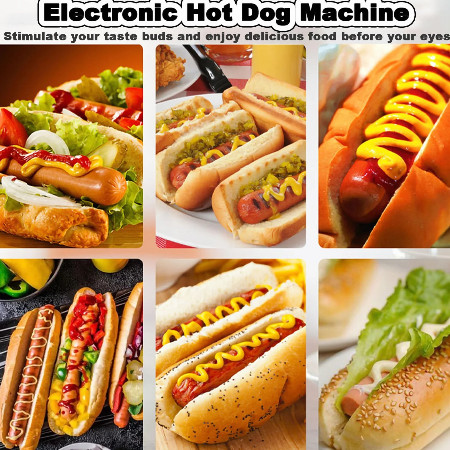 Elektryczna maszyna do robienia hot dogów, 458W, komercyjna maszyna do podgrzewania pieczywa kiełbasianego, z bułką, do restauracji i dla rodzin
