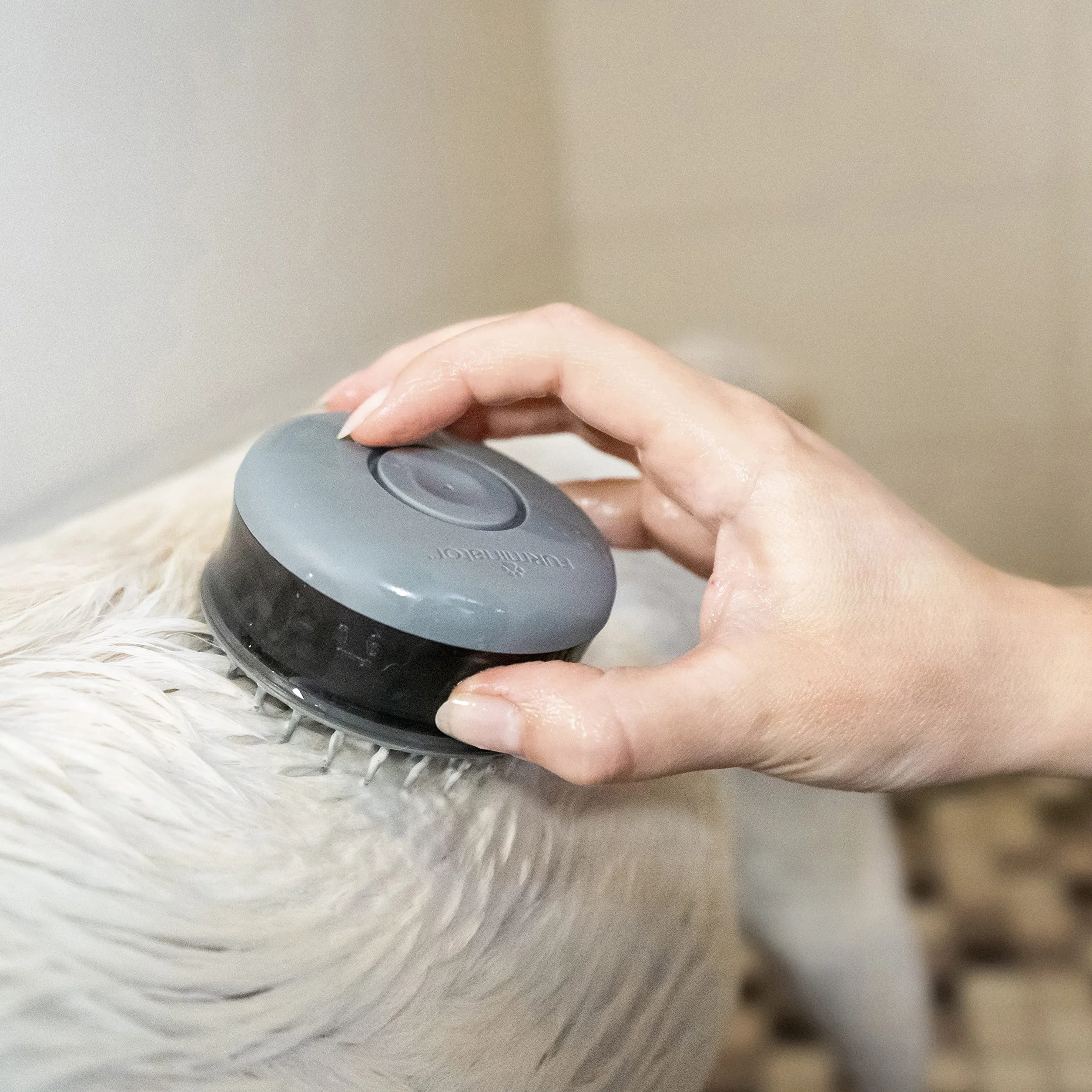 FURminator Szczotka do szamponu dla psów i kotów – szczotka do masażu i kąpieli z szamponem dla błyszczącej sierści