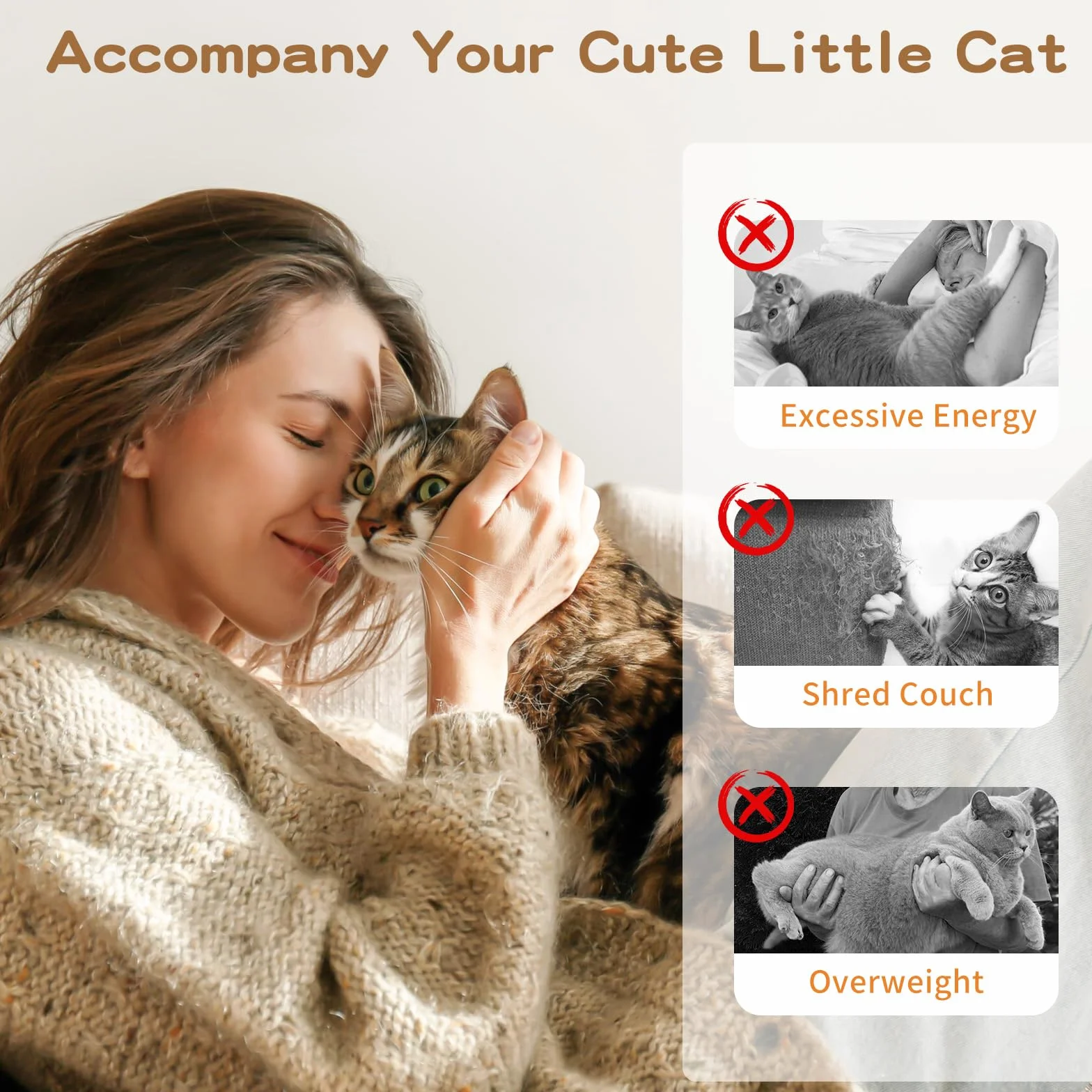 Pawaboo Interaktywna Zabawka dla Kota z Piórami i Prętem 88 cm Dzwoneczkami Brązowa