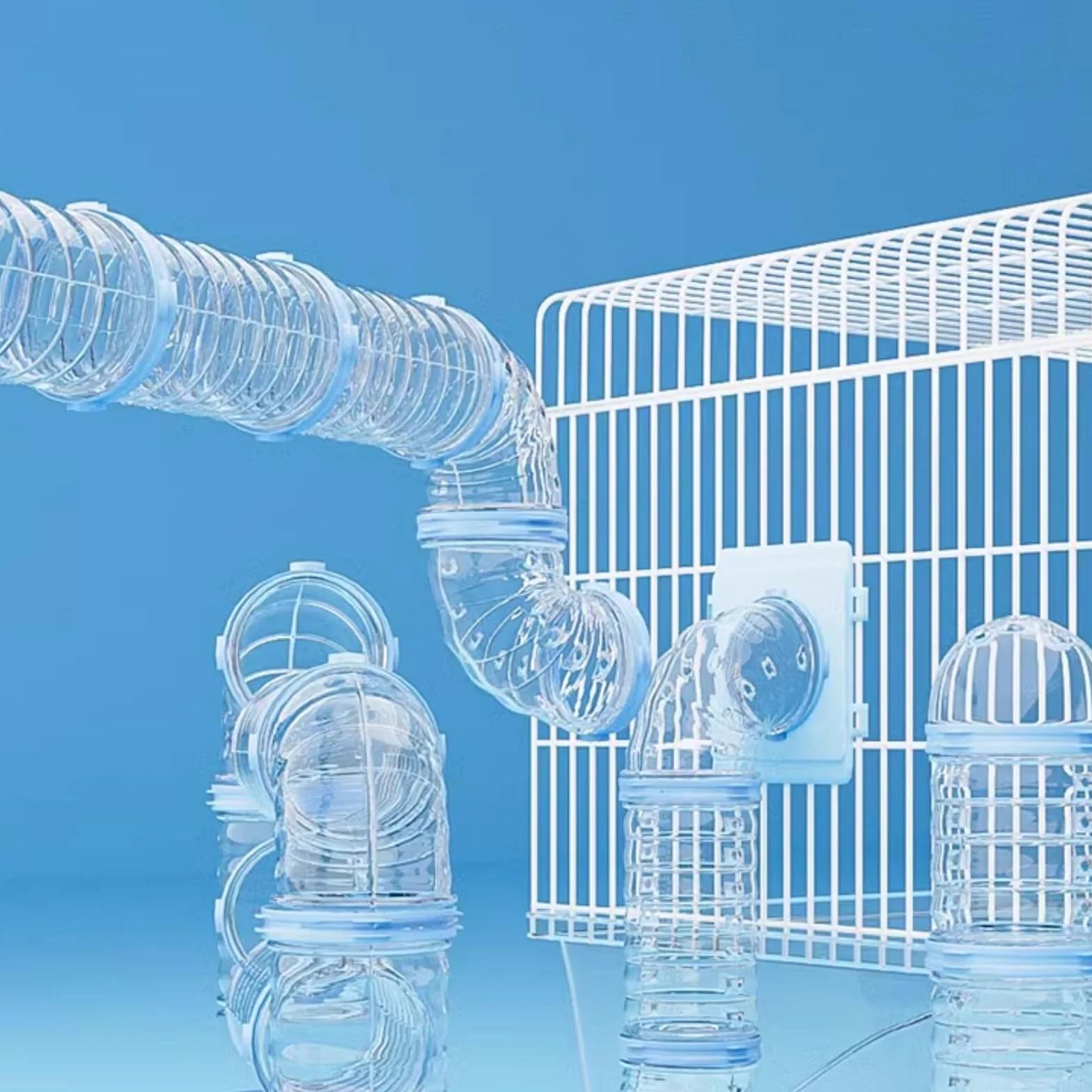 tunel dla chomika, zestaw rurek, 16-częściowy zestaw akcesoriów do klatki chomikowej, przezroczysty plastikowy system rurek dla gryzoni