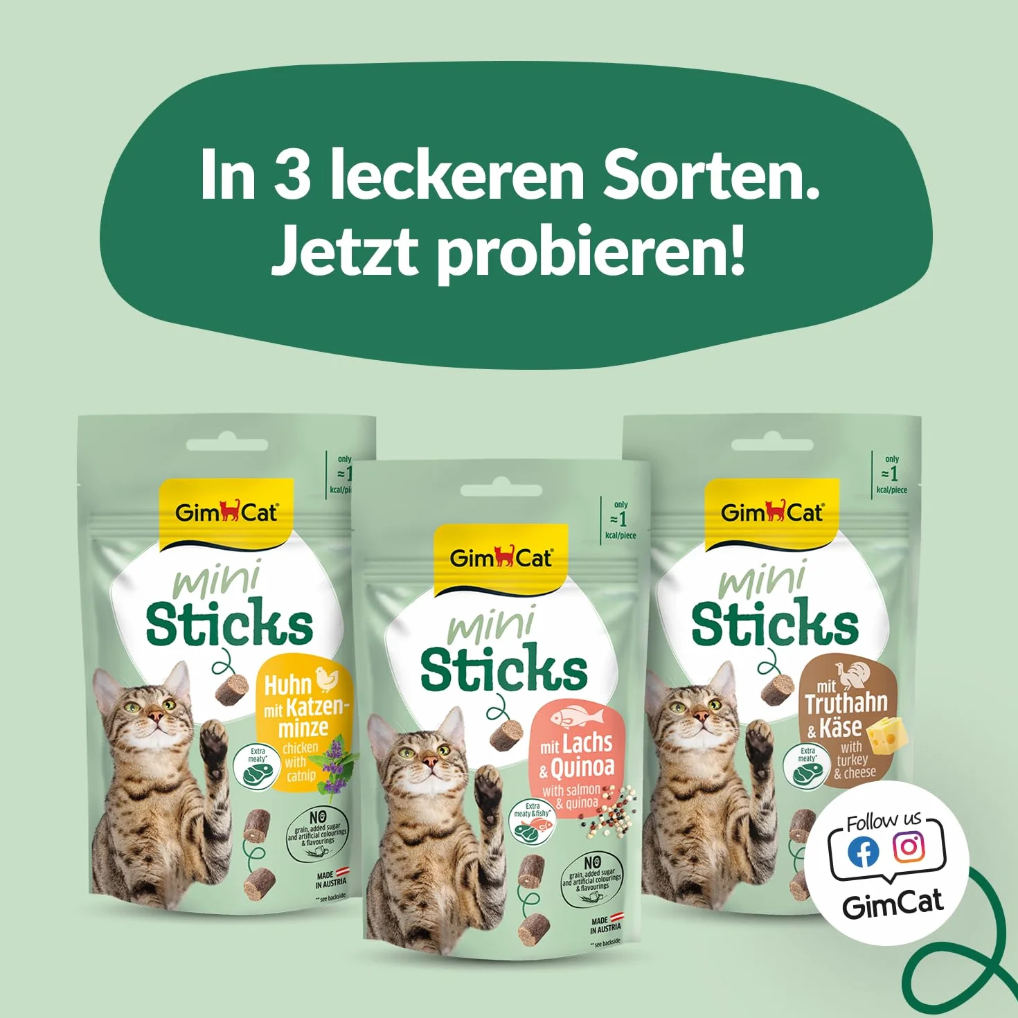 GimCat Mini pałeczki kurczak z kocimiętką 1 x 50 g