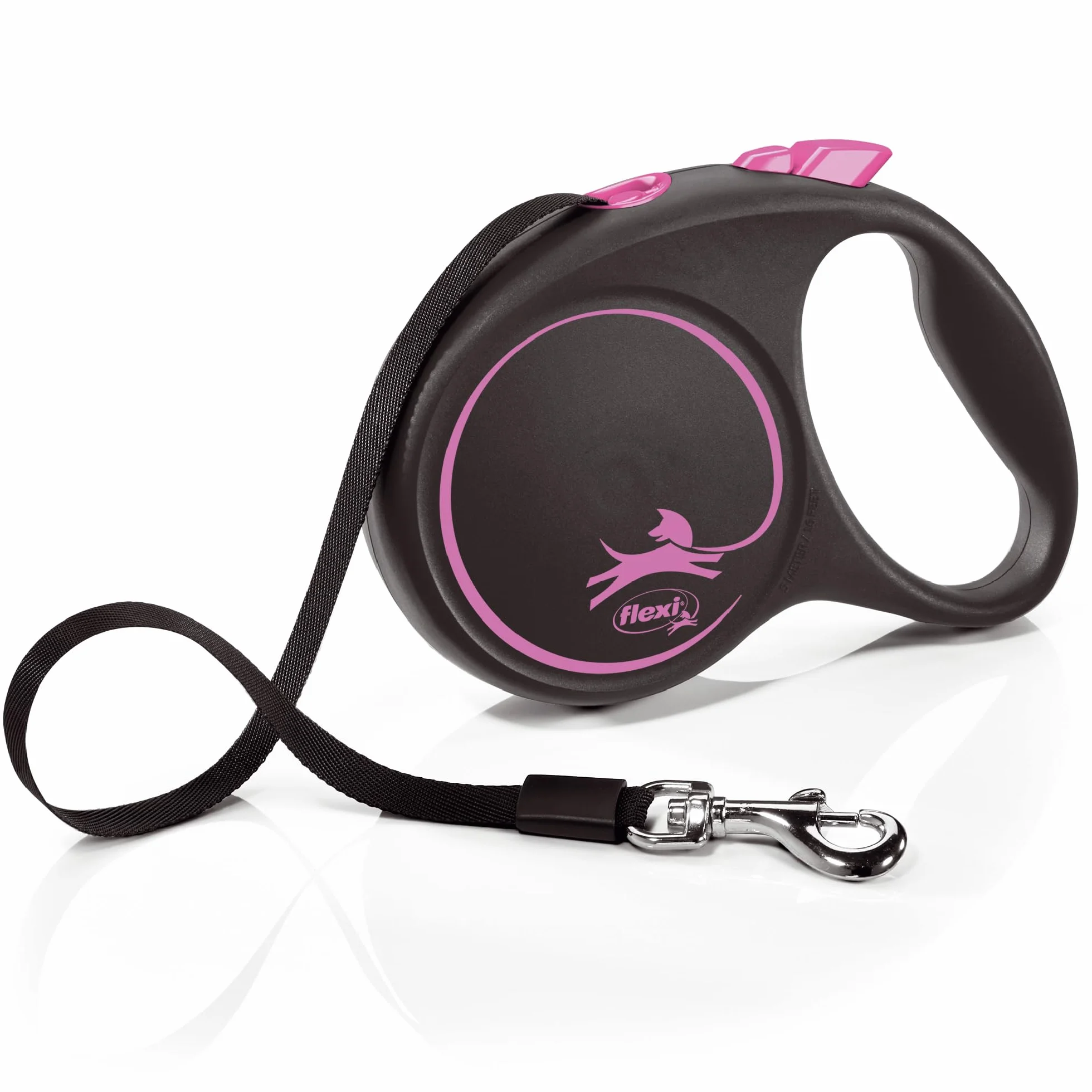 Flexi smycz automatyczna Black Design linka L 5m różowa