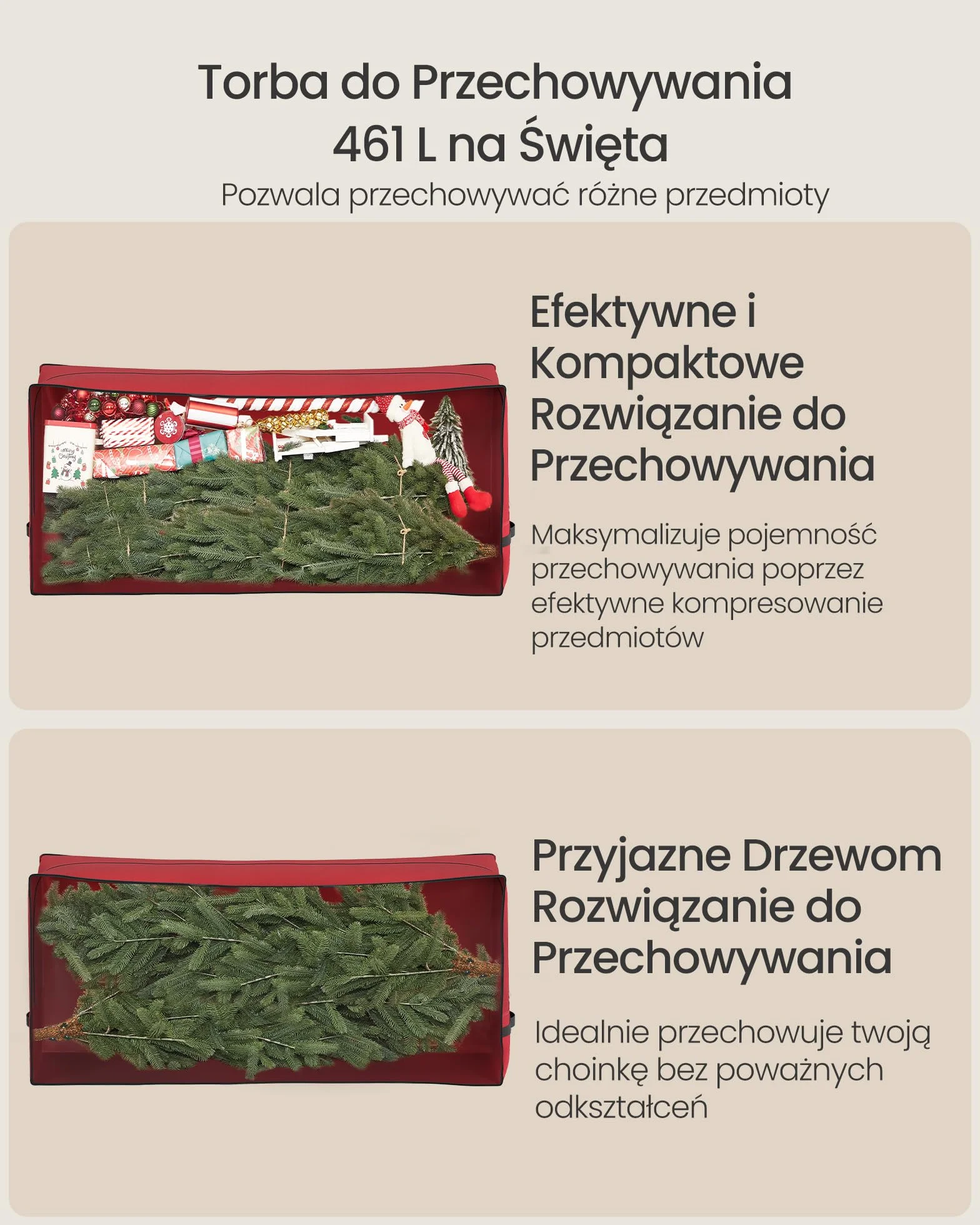 SONGMICS Torba na choinkę z kółkami 4 cm, skrzynia na choinkę do 229 cm, na zdejmowane drzewko, regulowane uchwyty, tkanina Oxford 600D, wiśniowa czerwień RXS004R03