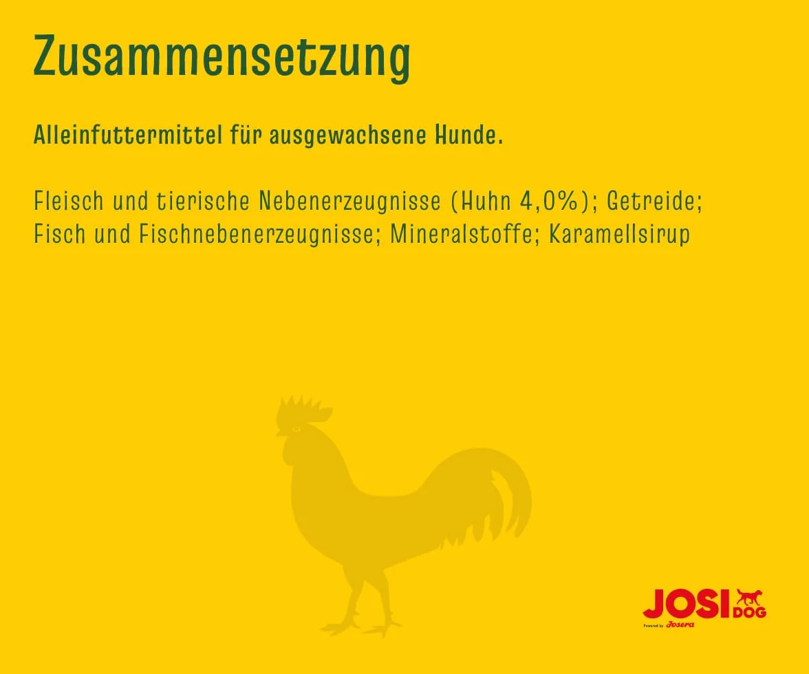 JosiDog Kurczak w sosie (12 x 415 g) | Dorosły | Premium mokra karma dla dorosłych psów | z kurczakiem w sosie z witaminą D3 i E | Powered by Josera | mokra karma dla psów | Kompletna karma |