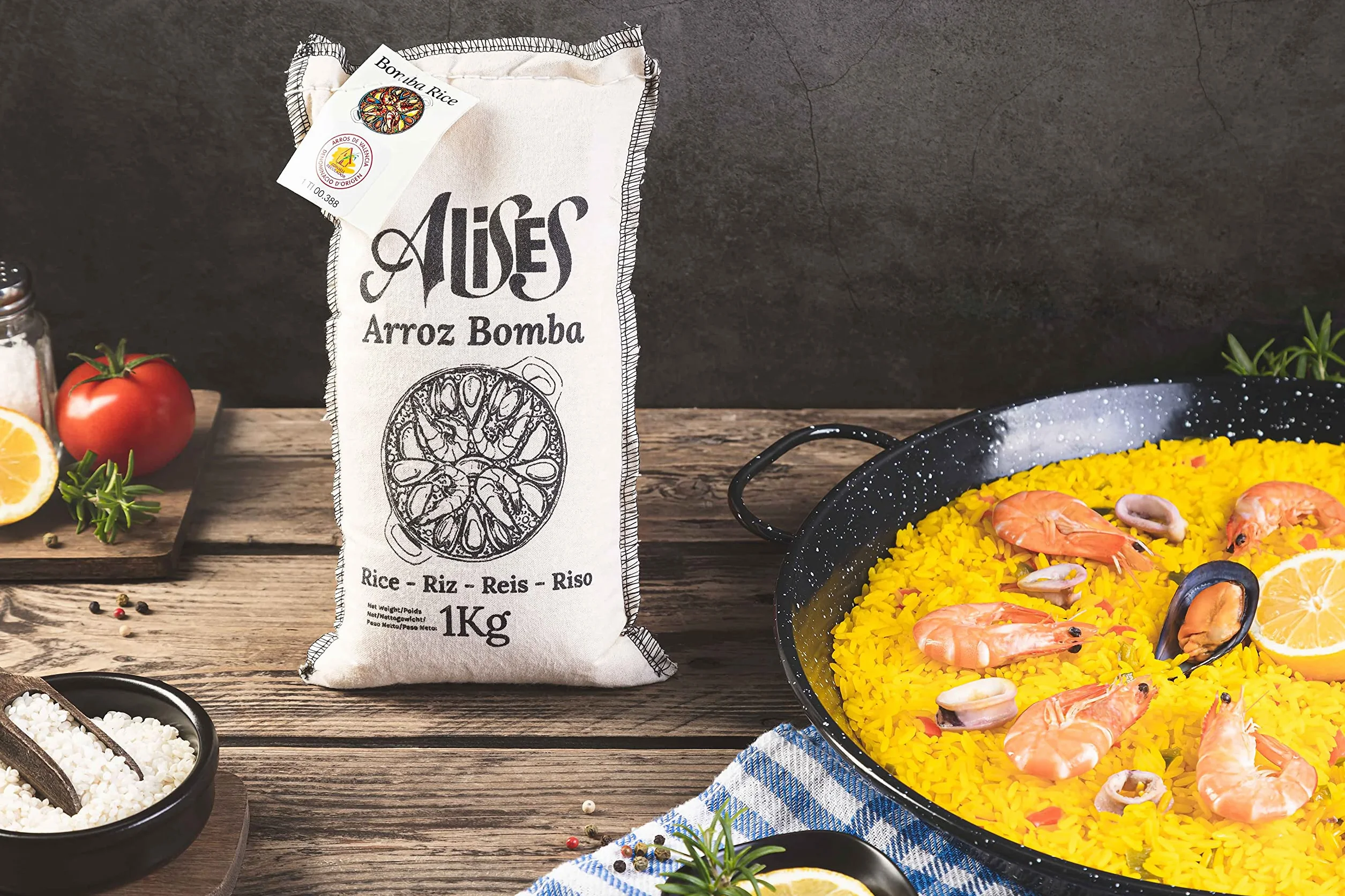 Alises - Patelnia do paelli z emaliowanej stali węglowej (naturalna powłoka nieprzywierająca) - Patelnia Paella Standard 32 cm