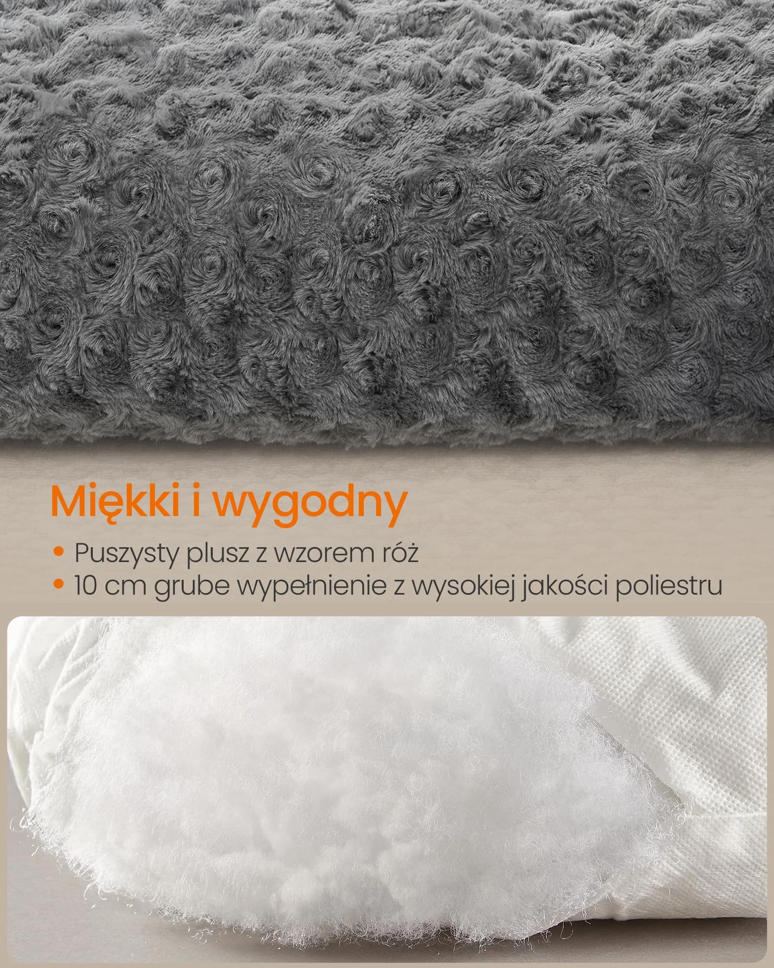 Feandrea Legowisko dla psa, rozmiar M, dla małych psów, legowisko dla zwierząt, pluszowa tkanina, 80 x 50 cm, miękkie wypełnienie, zmywalne, antypoślizgowe, szaro-łupkowe PGW291GN01