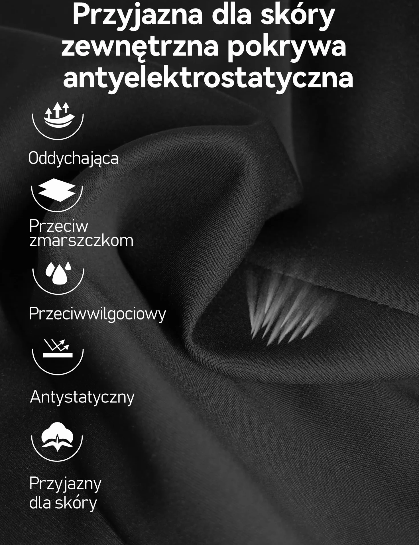 TRAVEL EASE Ergonomiczna Poduszka Lędźwiowa, Podparcie Pleców z Pianki Zapamiętującej Kształt do Fotela Samochodowego Krzesło Biurowe, Oparcie z Antystatyczną Osłoną i Regulowanymi Paskami, Czarny