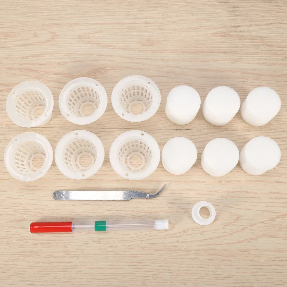 ViaGasaFamido 6-otworowy system hydroponiczny, zestaw do uprawy, bąbelki, do wewnątrz, na zewnątrz, do ogrodu, na bańkę, do kabiny, pojemnik na rośliny, doniczki ogrodowe (zielony)