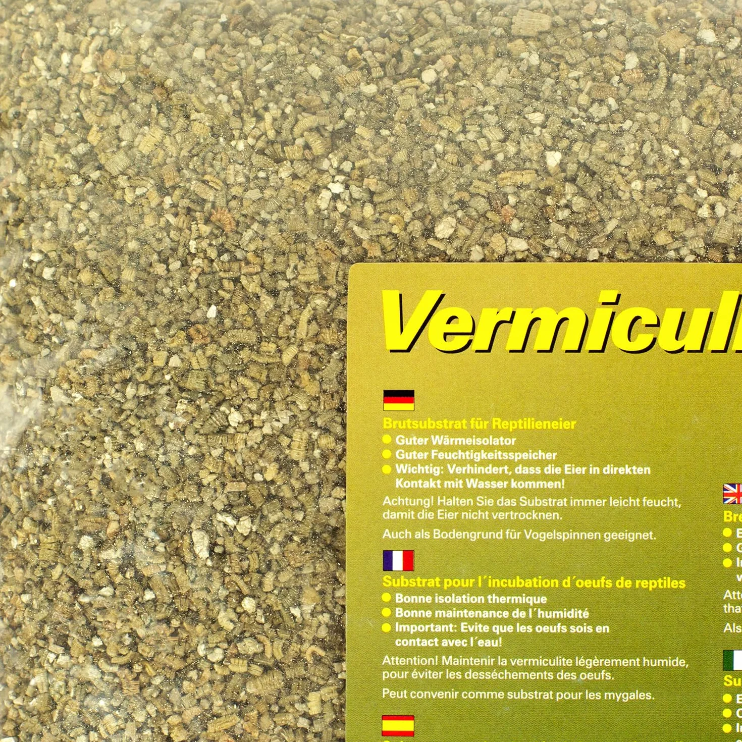 Lucky Reptile Vermiculite - 1 litr koncentrat wylęgowy dla jaj gadów - Substrat do inkubacji termoizolacyjny i regulujący poziom wilgoci - Wermikulit do hodowli gadów - Podłoże do terrarium