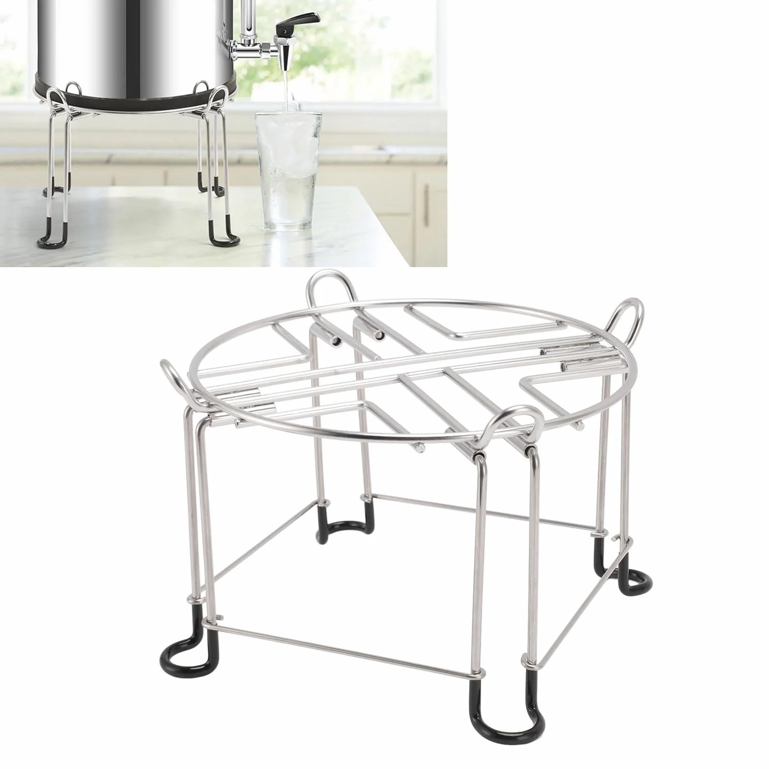 Stojak na Filtr Wody, Stojak ze Stali Nierdzewnej do Systemów Filtrów Berkey Big, Royal Gravity Fed i Innych średnich Filtrów Wody, 6 Cali Wysokości i 9 Cali Szerokości, Odłączany