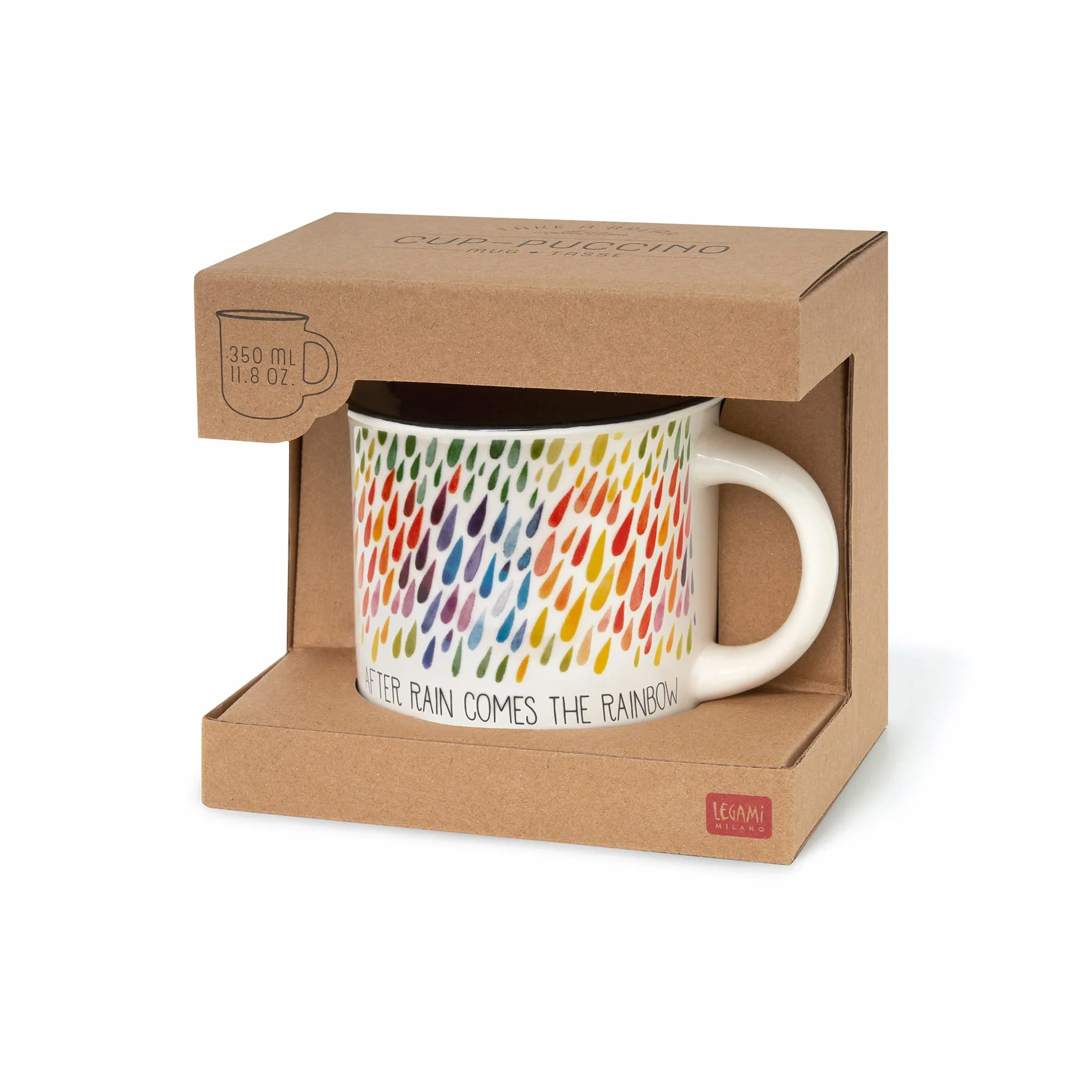 Legami - Kubek z porcelany, kubek porcelanowy New Bone China, motyw After Rain, Take a Break Collection, pojemność 350 ml, można myć w zmywarce, można używać w kuchence mikrofalowej (0049)