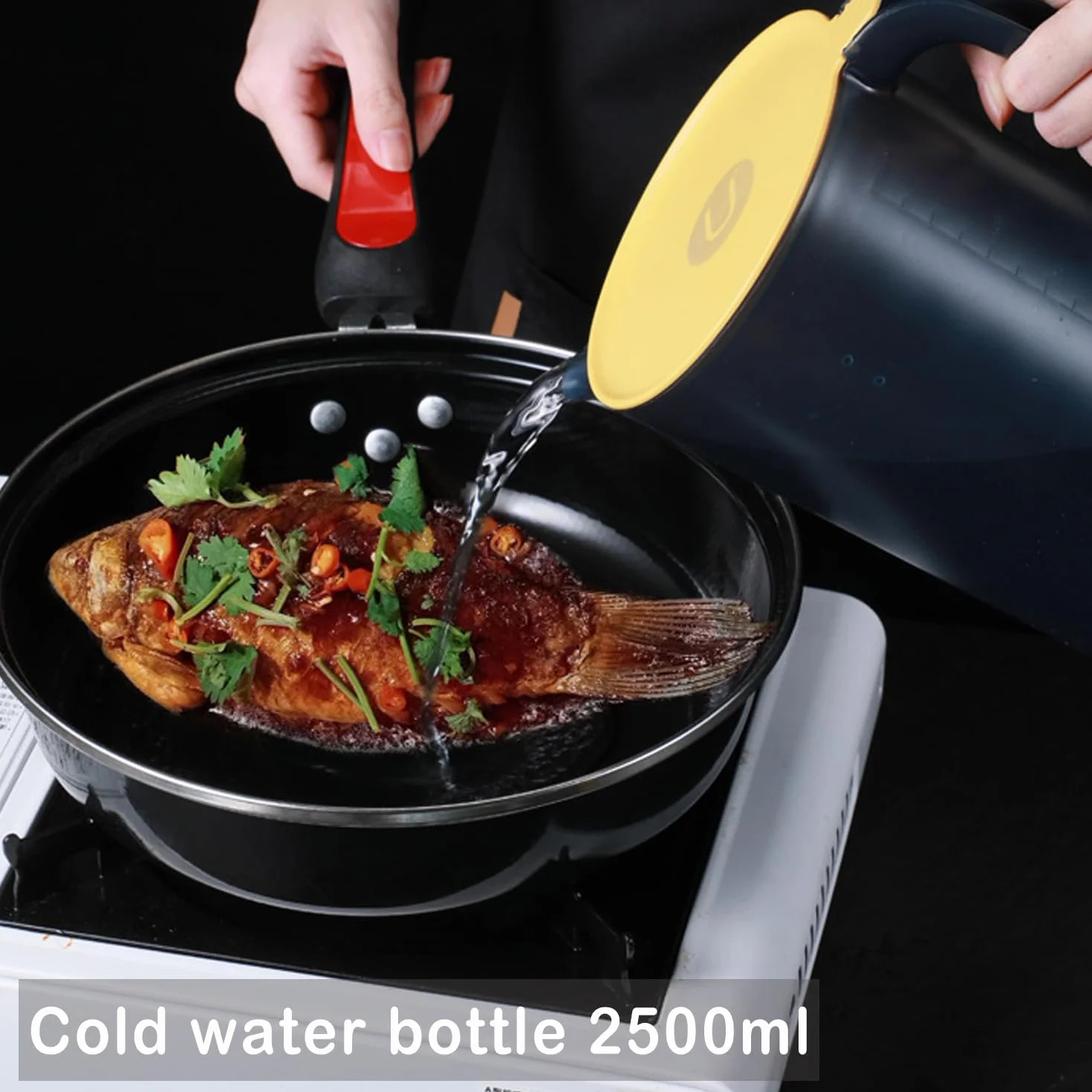 Dzbanek na wodę z tworzywa sztucznego 2,5 l, dzbanek na mrożoną herbatę, mleko, zimne lub gorące napoje (ciemnoniebieski)