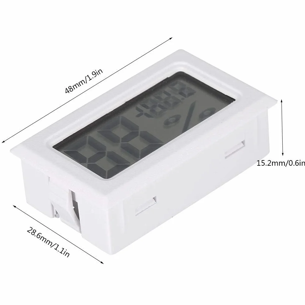 Termometr do pomiaru wiotności z cyfrowym wyświetlaczem LCD, precyzyjnym elektrycznym termometrem higrometrycznym, miernikiem temperatury i wiotności w domu, 10% ~ 99% wiotności (biały)