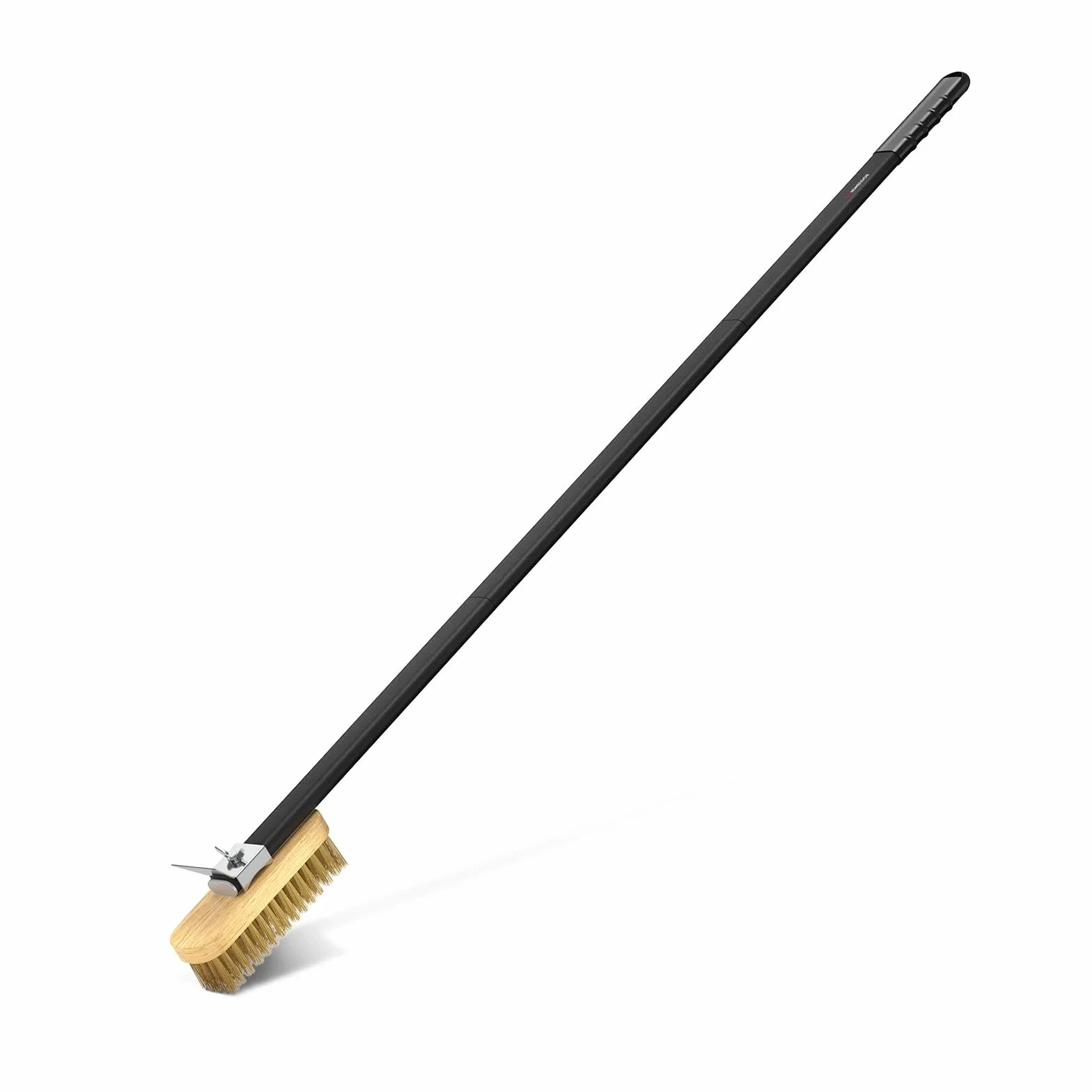 G.a HOMEFAVOR Szczotka do pizzy ze stalową skrobaczką, zdejmowany długi uchwyt aluminiowy, skrobak do pizzy z mosiężną szczotką, szczotka do czyszczenia z skrobakiem do czyszczenia pieca, 79 cm/118,2 cm