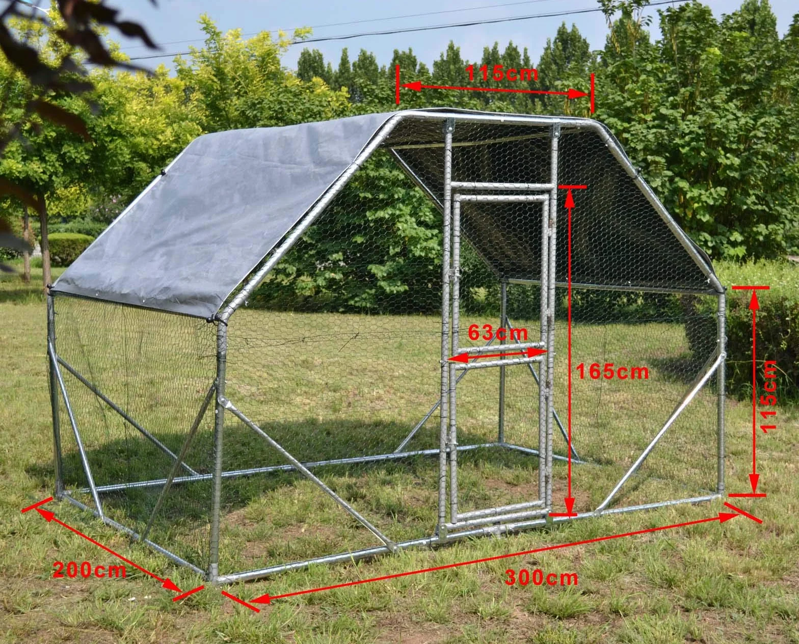 Woliera klatka zewnętrzna 2x3x2m z wodoodpornym dachem przeciwsłonecznym