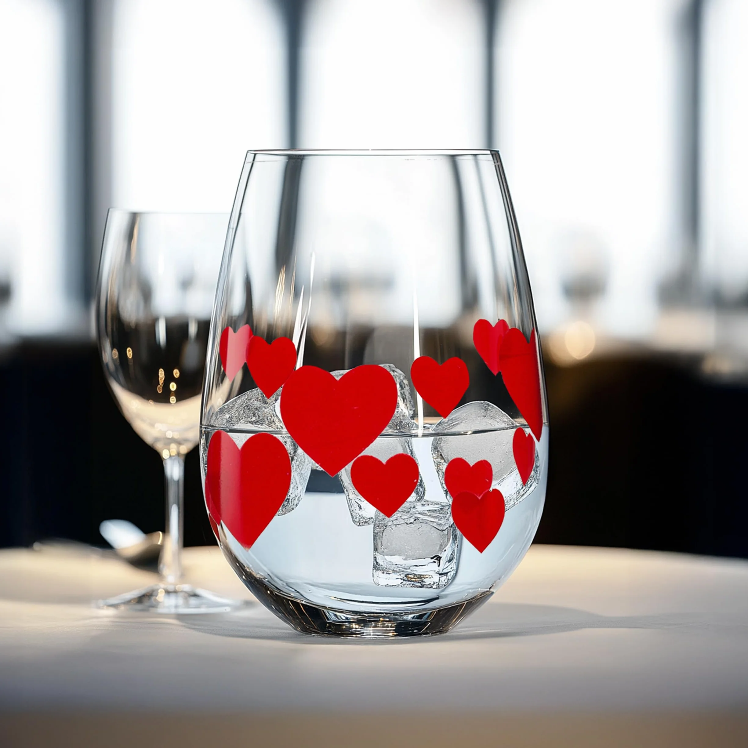 Stölzle Lausitz L'Amour Szklanki Czerwone Zestaw 6 szt. 335 ml – Eleganckie Szklanki do Wody z Motywem Serca – Kryształowe Szklanki do Soku – Nadające się do Zmywarki i Odporne na Uszkodzenia
