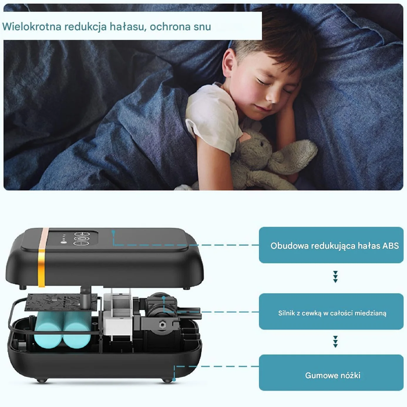 Aquarium Air Pump 1W Quiet Adjustable Rechargeable Oxygen Aerator