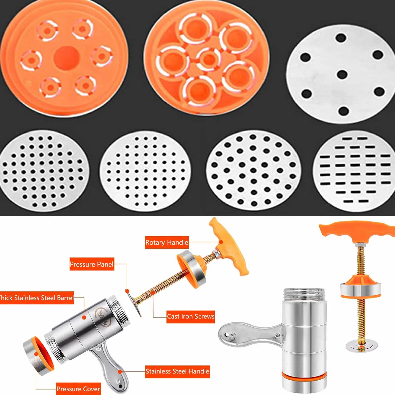 Makaron prasowy ze stali nierdzewnej, mini ręczny makaron, mini ręczna maszyna do makaronu, domowej roboty makaron, do świeżych, lasagne, wałków do ciasta, krajalnicy z 7 foremkami